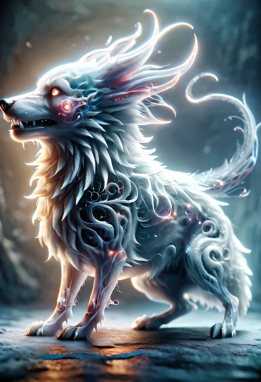 Demon World,Transparent Nightmare Wolf,magical beings,phantom attack,