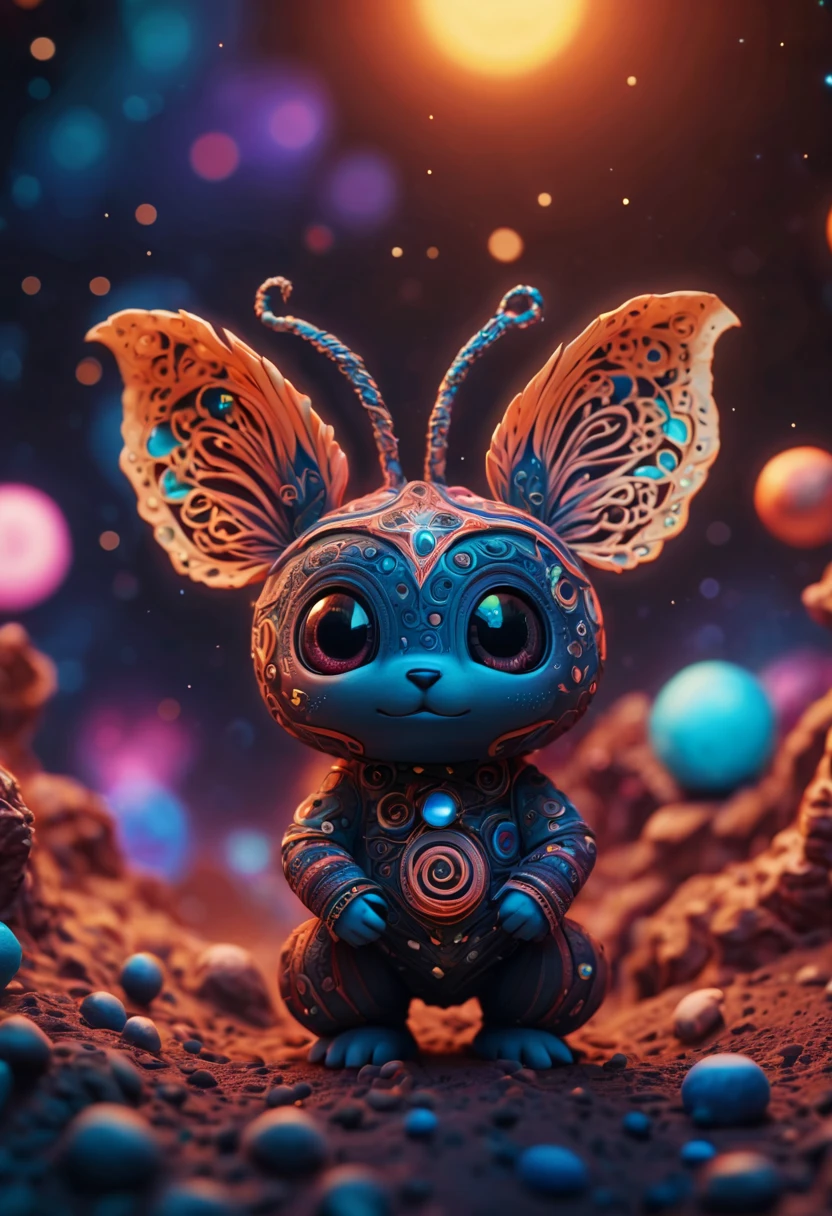 Magical creatures from mars, in mars, never seen before,dark creatures, cute and dark magical creatures from mars, zentangle, 3d crunch, cinematic, bioluminescent zentangle lines, (best quality,4k,8k,highres,masterpiece:1.2),ultra-detailed,realistic,photorealistic:1.37,hdr,studio lighting,sharp focus,professional,vivid colors,bokeh,portraits,colorful color harmony,soft natural lighting,whimsical and vibrant atmosphere,beautifully illustrated stylized characters with intricate details,ethereal and dreamlike background with swirling patterns,twinkling stars,mesmerizing and vibrant celestial colors,dynamic and energetic composition,paper-cut elements to enhance depth and texture,