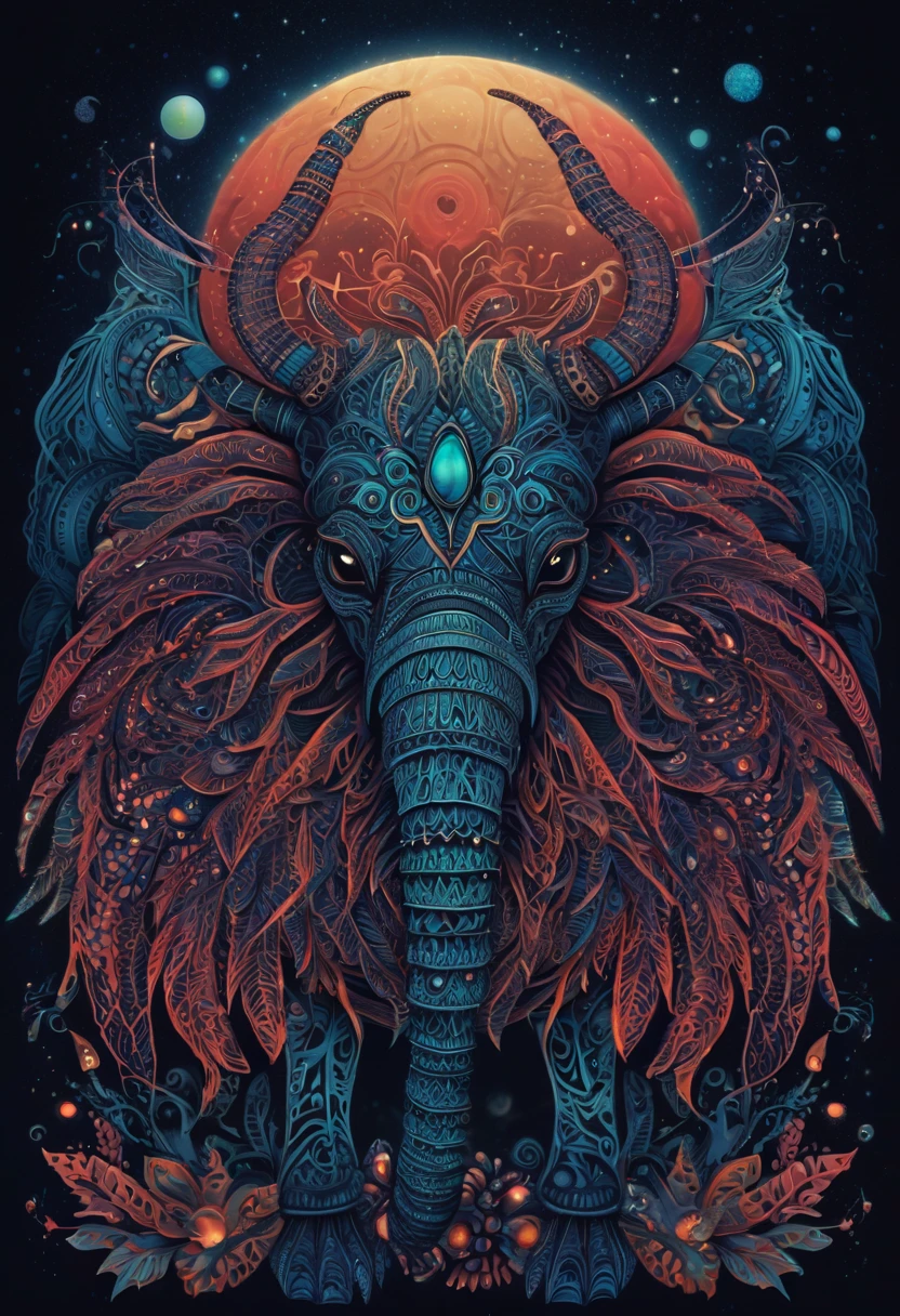 Create a visually stunning and captivating representation of never-before-seen magical creatures from Mars. These creatures are both cute and dark, with a unique bioluminescent quality. The design should incorporate elements of zentangle art, with intricate and mesmerizing patterns. The creatures should appear in a 3D format, with a cinematically-inspired background. Emphasize the mysterious and awe-inspiring nature of these creatures through the use of dark colors and contrasting bioluminescent zentangle lines. The final result should be a mesmerizing and otherworldly depiction of these unknown beings from the red planet. 