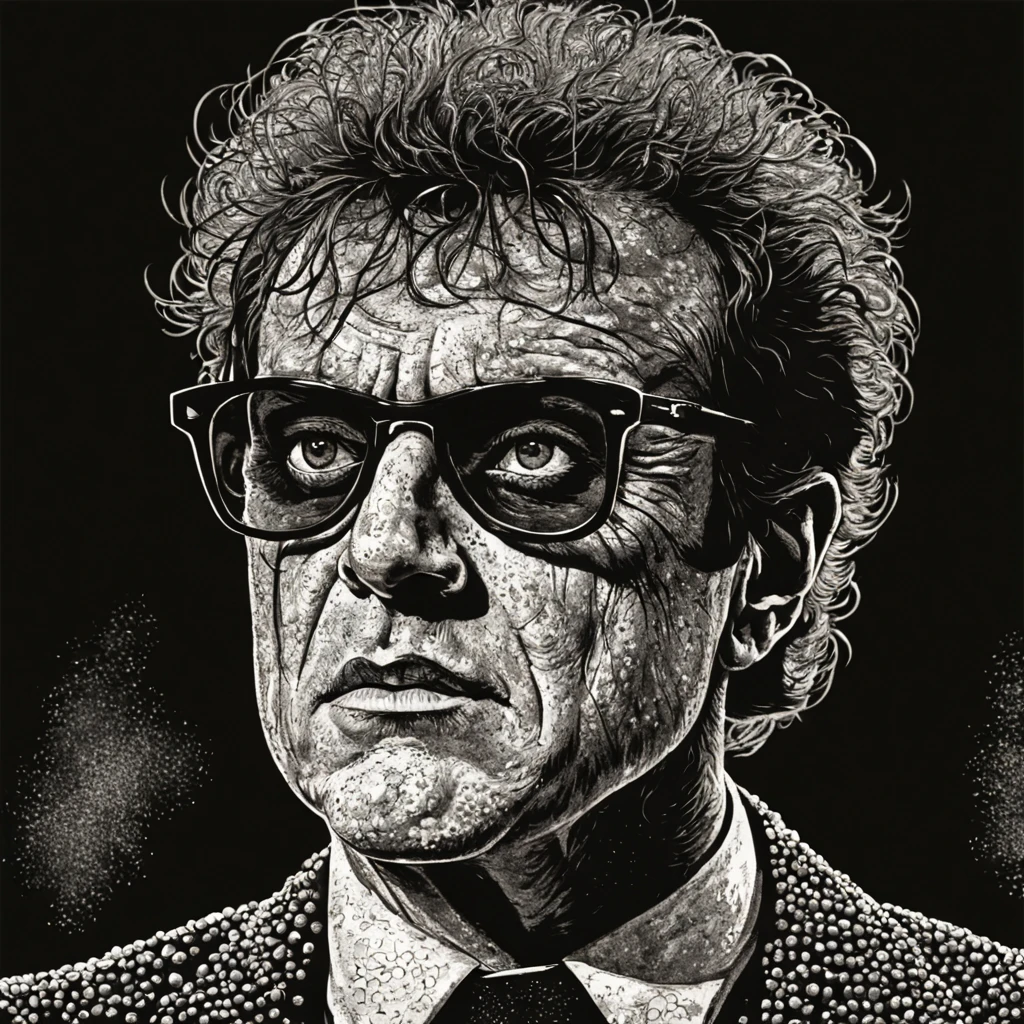 He Who Once Rocked in monster stipple art style