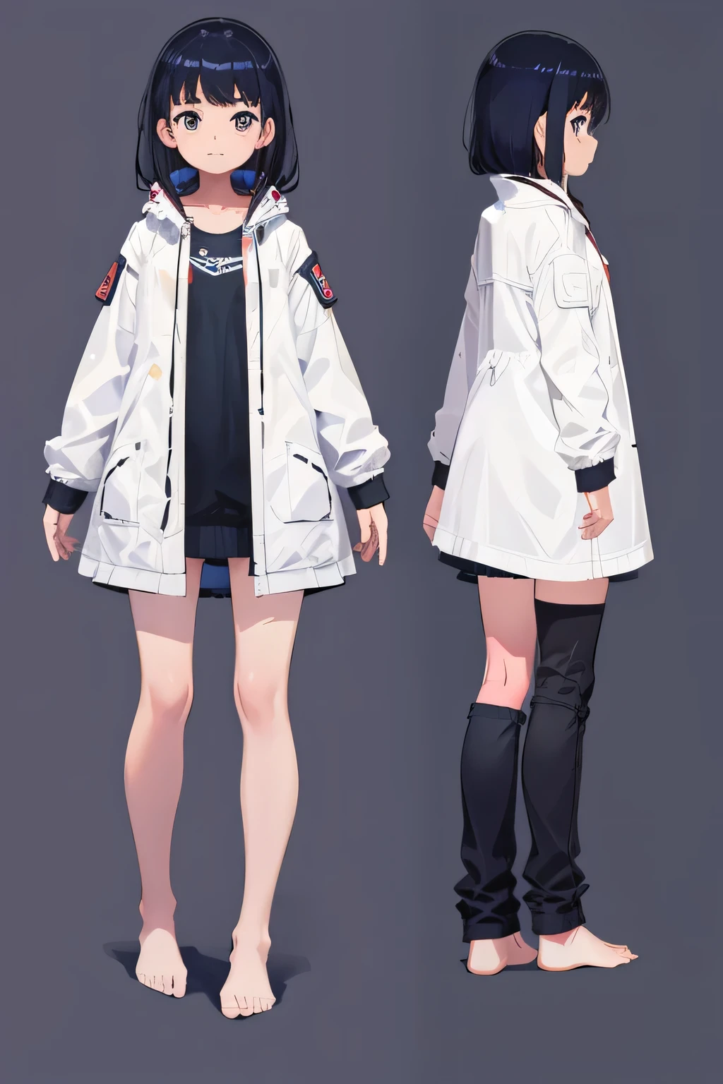 plusieurs vues, 1 ,manteau, Pas de chaussures, Arrière-plan unique, fond blanc, tout le corps,