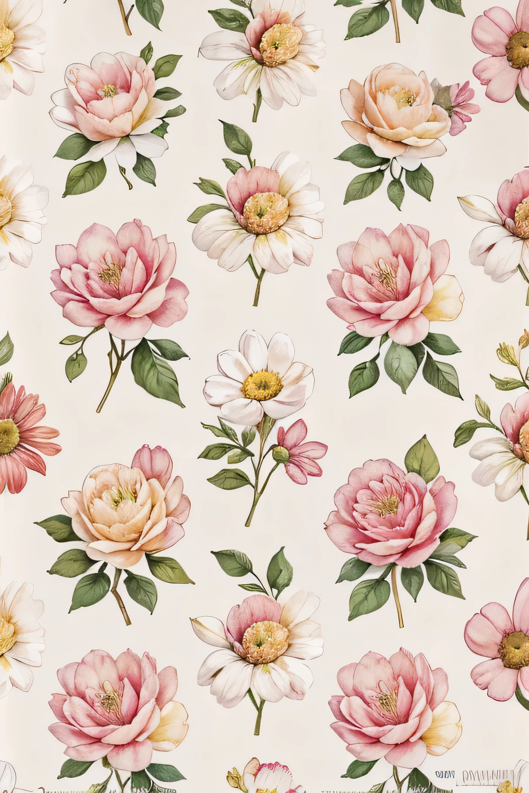 Acuarela flor Medley papel digital, fondos de flores sin costuras, 12 designs, colores , Sublimation, colores llamativos, patron precioso de flores estampadas sin costura,--tile--
