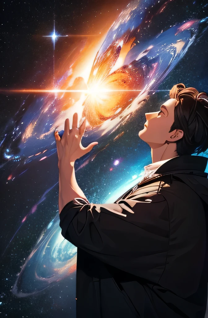 un dios creando una galaxia