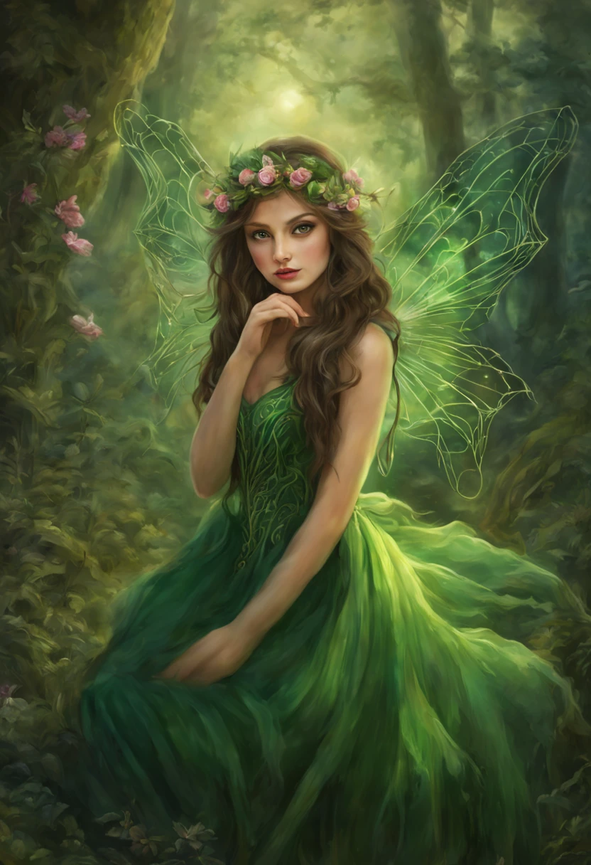 (Top Quality, High Resolution), (Realistic: 1.37), Magical Creatures, Fairies, Familiar, Bright Colors, Shining Lights, Fantastic Creatures, Magical Realms, Enchanted Forest, Spider Wings, Glowing Aura, Twinkling stars, fairy dust, mystical powers, whimsical beauty, enchanting landscapes, magical transformations, adorable creatures, fantastical adventures, dancing whispers, magical bonds, mischievous smiles, emerald green eyes, smoky gray fur, glowing skin, elegant and delicate designs, fantastic presence, captivating melodies, enchanting dances, quaint and enchanting environments, celestial creatures, fairy tale worlds, magical chants, magical Forests, magical companions, magical artifacts, mystical riddles, elaborate costumes, enchanting essences,