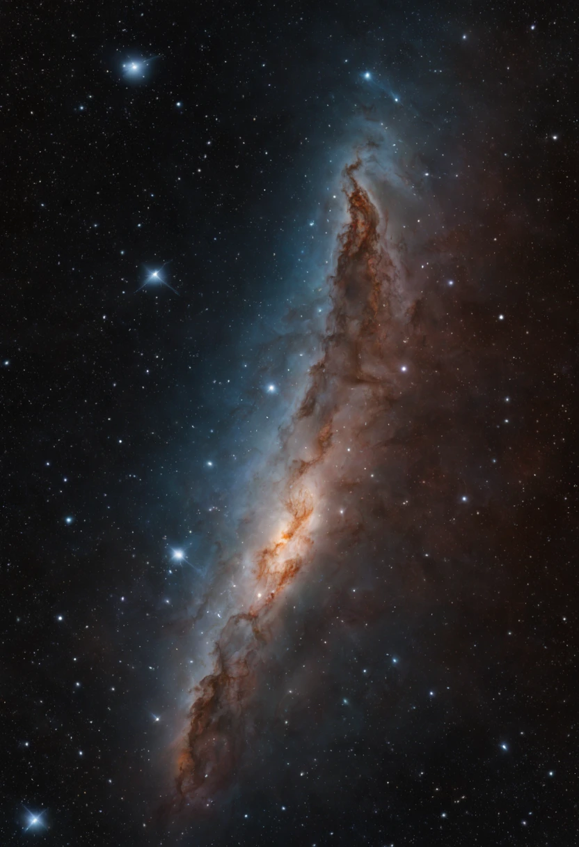 Andromeda Nebula, vast space only, super distant view, super detailed image.