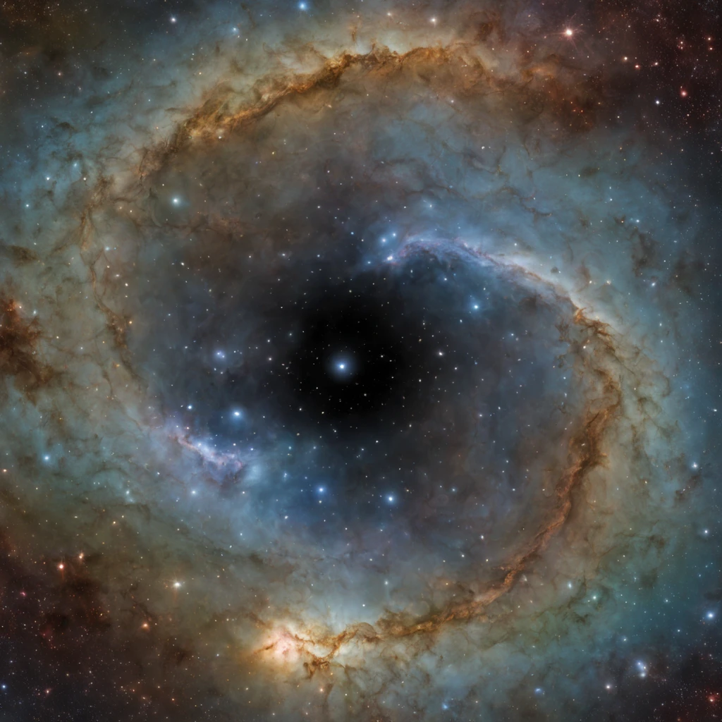 Andromeda Nebula, vast space only, super distant view, super detailed image.