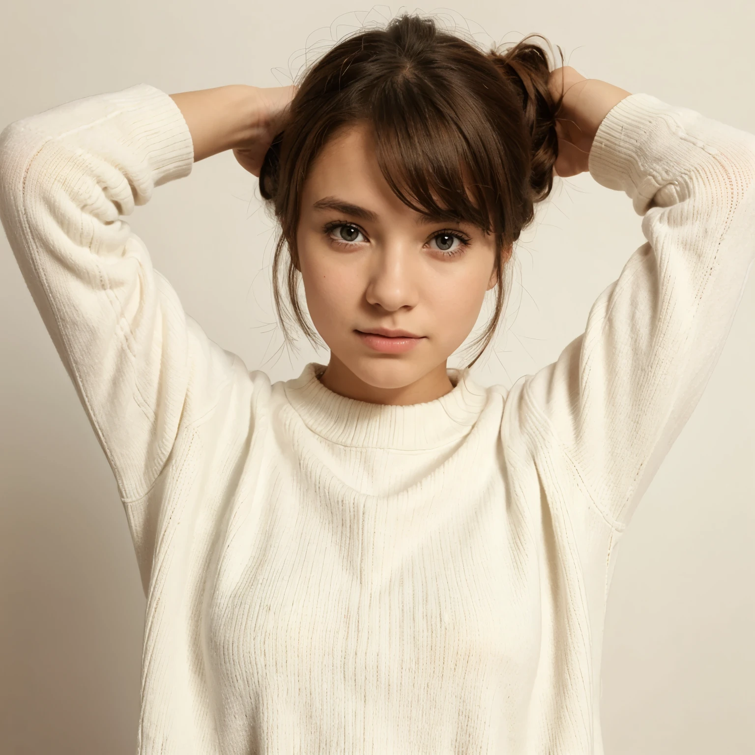 1girl,sweater,white background