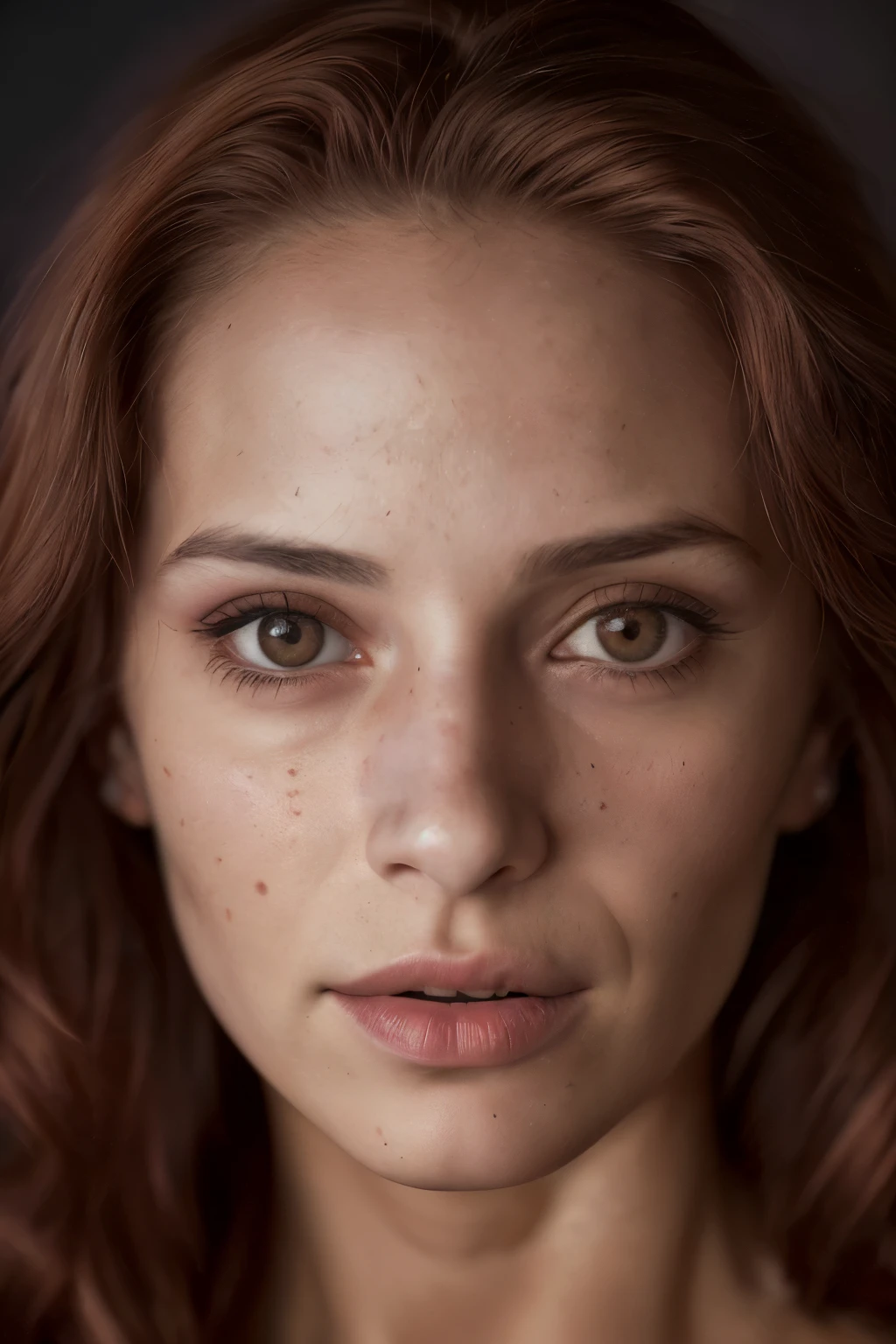 (fechar-se, fotografia editorial de uma mulher de 21 anos), (Rosto altamente detalhado:1.4) (sorriso:0.7) (fundo dentro escuro, temperamental, estudo privado:1.AV, por Lee Jeffries, Nikon D850, fotografia de estoque de filme ,4 codas retrato 400 ,f1 camera.6 lentes ,Cores ricas ,hiper-realista ,textura realista, dramatic lighting , cinema 800,