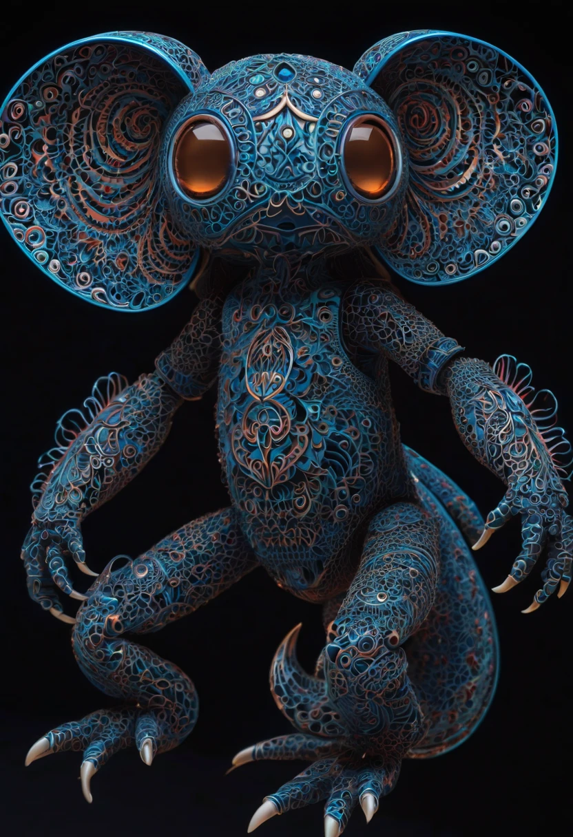 Please generate a description for a collection of never-before-seen magical creatures from Mars. These creatures are both cute and dark, with a touch of mystery. They possess an otherworldly beauty with intricate and mesmerizing zentangle patterns. Picture them in a 3D crunch, each creature appearing almost cinematic. The zentangle lines on their bodies emit a soft, bioluminescent glow, adding to their enchanting allure. These creatures are a sight to behold, unlike anything seen before on Mars or any other planet. Please generate a description for a collection of never-before-seen magical creatures from Mars. These creatures are both cute and dark, with a touch of mystery. They possess an otherworldly beauty with intricate and mesmerizing zentangle patterns. Picture them in a 3D crunch, each creature appearing almost cinematic. The zentangle lines on their bodies emit a soft, bioluminescent glow, adding to their enchanting allure. These creatures are a sight to behold, unlike anything seen before on Mars or any other planet.