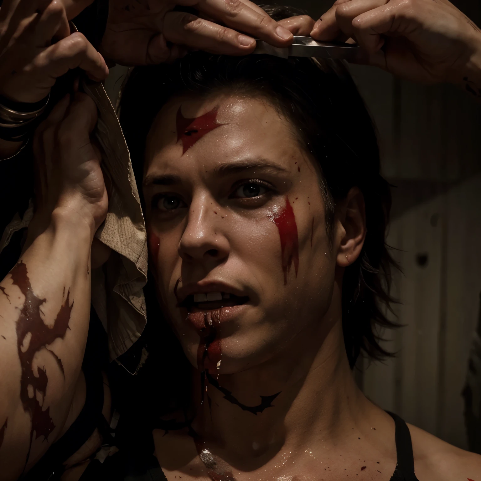 Jason from Friday the 13th kill brutally a person by cutting in half ,gore everywere