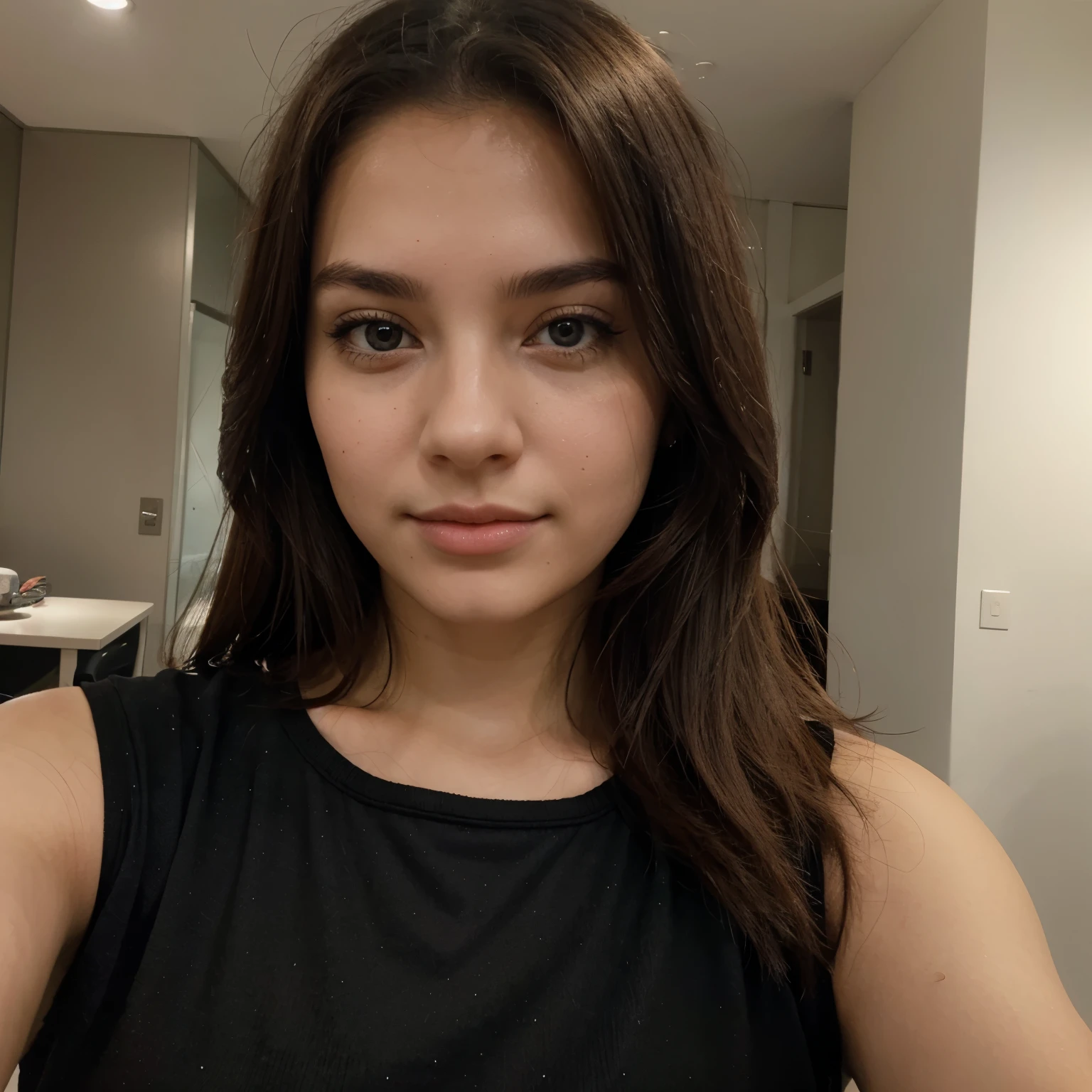 a selfie of a pretty young woman, taken with iphone camera