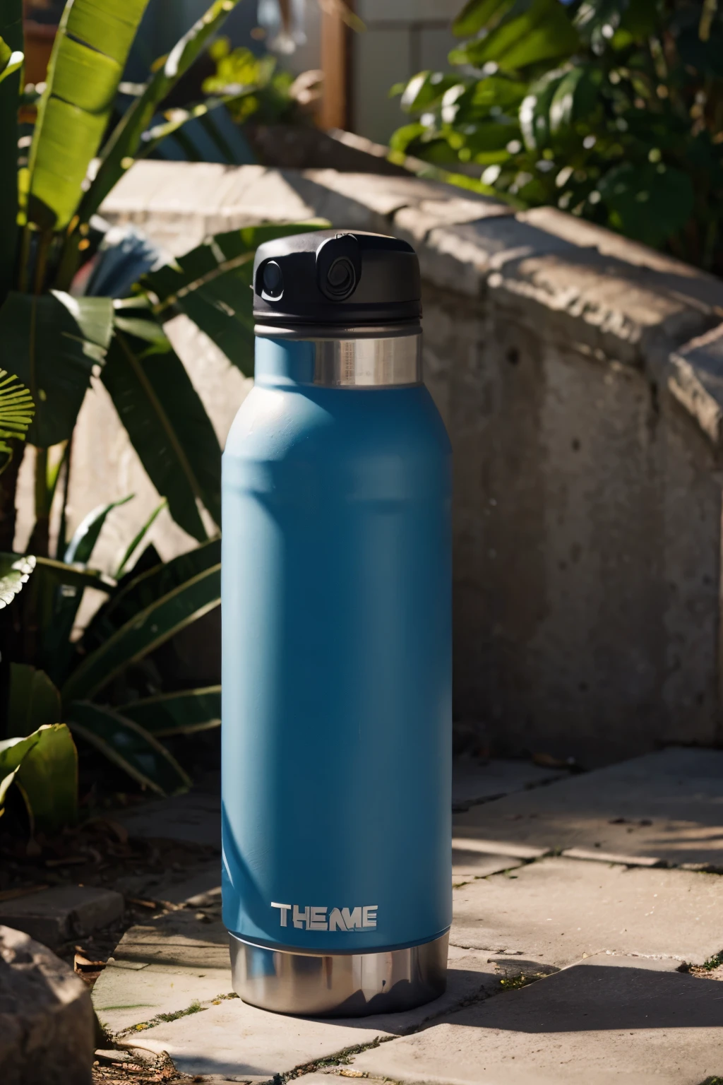 thermos water bottle outside sun