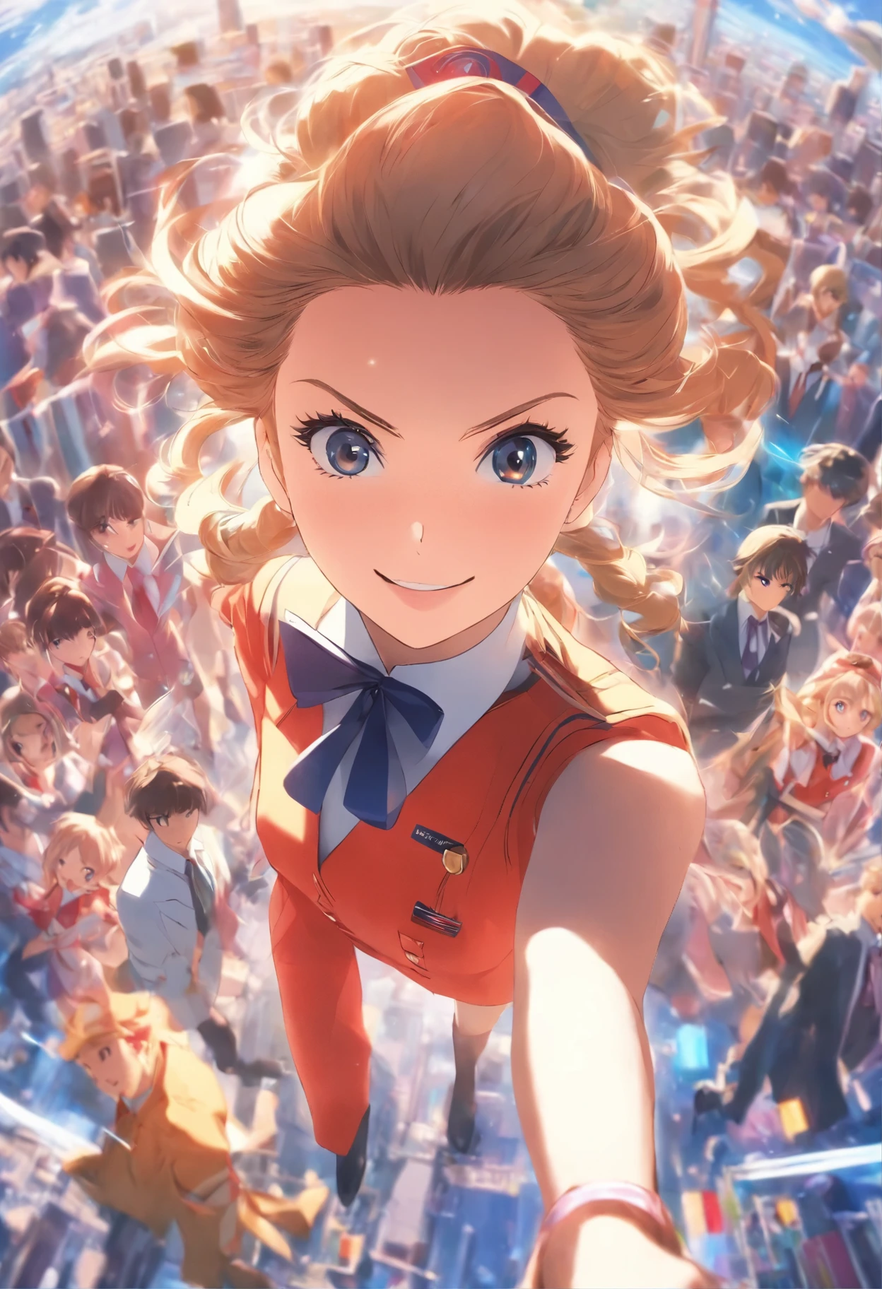 best quality, masterpiece, masterpiece,best quality,official art,extremely detailed CG unity 8k wallpaper, stewardess, shota,