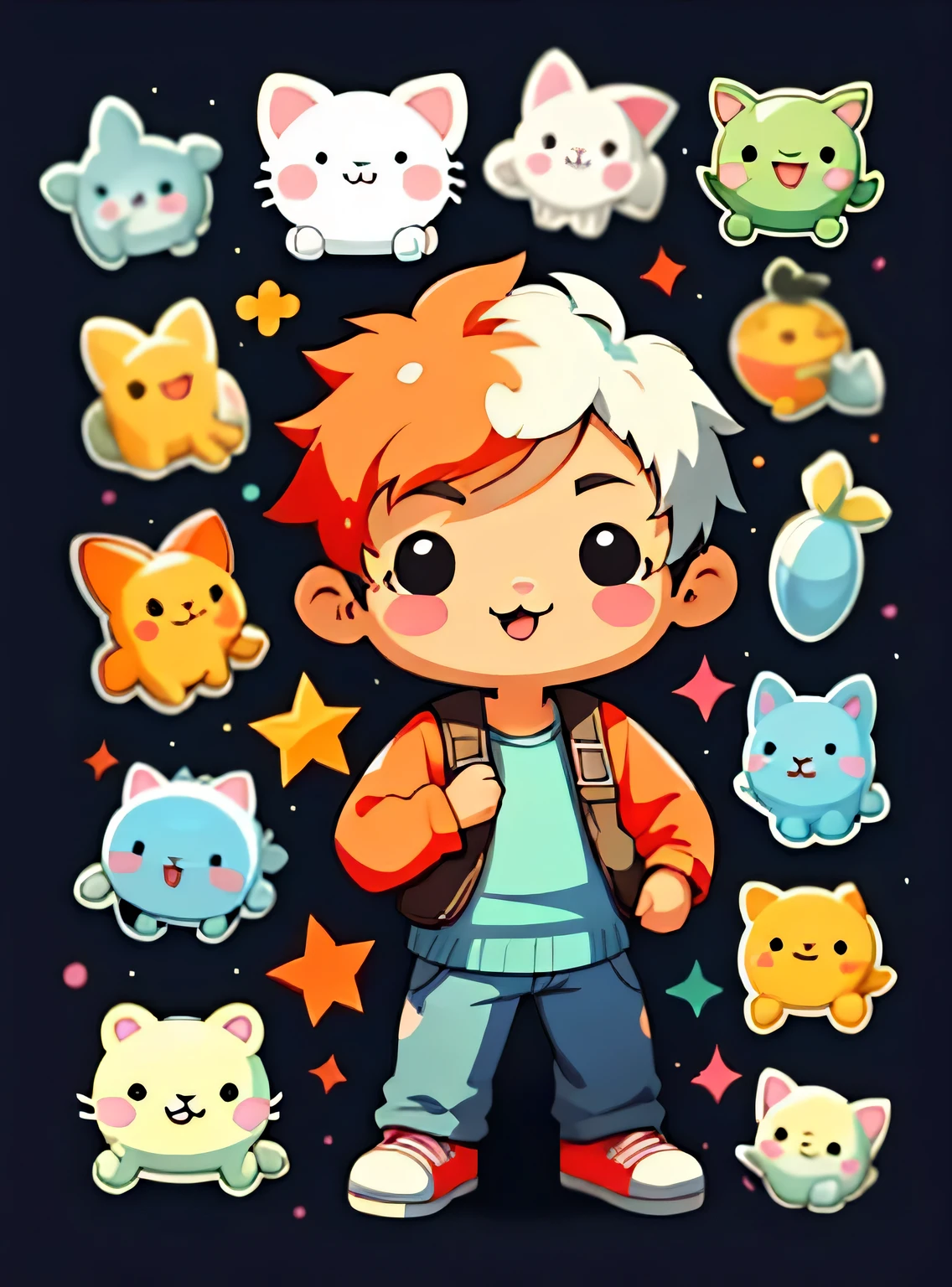 adesivo,1 ,Bonitinho,kawaii,Bonitinho,fundo simples chibi,