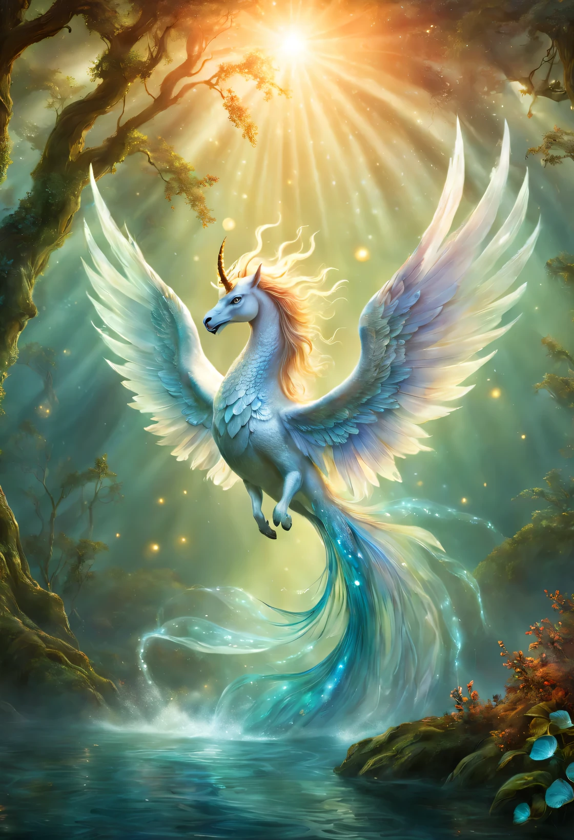 in a fantasy realm, Imagination knows no bounds, Many magical creatures roam freely. These extraordinary creatures challenge the laws of nature，Captivating the human imagination with its unique features and breathtaking beauty.Imagine a majestic unicorn, Pure white fur shines in the soft moonlight. The forehead is decorated with elegant horns, It exudes charm and purity. Gentle eyes reflect immeasurable wisdom, Its presence brings a sense of wonder and magic to any scene.Explore the mysterious forest, you may meet phoenix, Its vibrant plumage shines with fiery colors. when it spreads its wings, Embers dance in the air, leaving trails of shimmering light in your wake. This mystical bird symbolizes rebirth and immortality, Fascinating all who witnessed its majestic flight.Nas proximidades, A mischievous elf flits through the woods, Its ethereal form is almost invisible to the  eye.. With a mischievous smile and twinkling eyes, This playful creature loves to create small moments of magic and wonder. it leaves a trail of sparkling fairy dust, Remind us that even in ordinary circumstances, magic can be discovered.Deep in the magical waters, Mermaid glides gracefully on the waves, Her iridescent tail sparkles in the sun. with melodious singing, She fascinates sailors and sea creatures, Weaving stories of underwater kingdoms and forgotten treasures.And high above, Perched on tree branches, An elegant griffin surveys its territory. This majestic creature combines the power of a lion with the grace and wisdom of an eagle. His fierce eyes win respect, When it soars in the sky，The majestic wings are stunning.These are just a few examples of magical creatures from the realms of fantasy and mythology. they ignite our imagination, Reminding us of the infinite possibilities that transcend every one of our boundaries