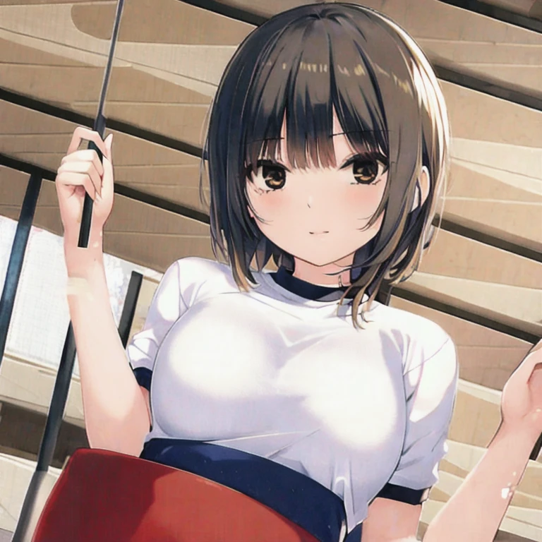 (masterpiece, best quality:1.2), 1girl, solo, sumika, short hair, black hair,
