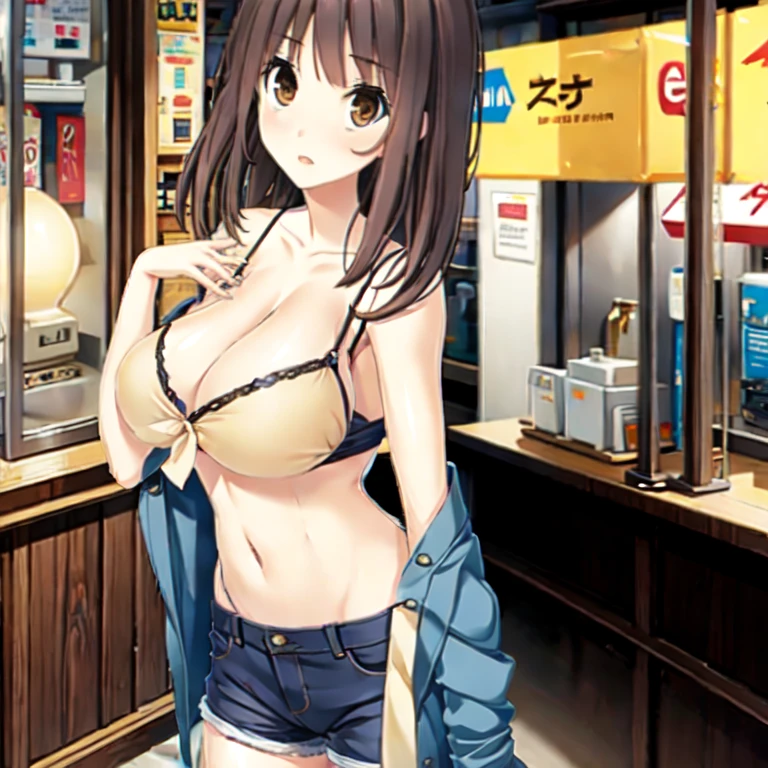 1girl, brown eyes, looks at the viewer, brown hair, shoulder-length hair, (masterpiece, best quality:1.2), pale skin, slim body, big breasts, casual women's clothing, depth of field, ultra detailed, intricate details, official art, 32k, extremely detailed cg unity 8k wallpaper, high quality, highres, photoshop, outdoor