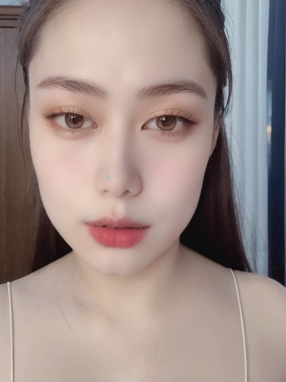 (realistic、masterpiece、Best Quality、8K、highres、high resolution:1.3)、1 girl、Big breasts、white bikini、looking at viewers、super fine face and eyes、long hair、 exposed cleavage、upper body、