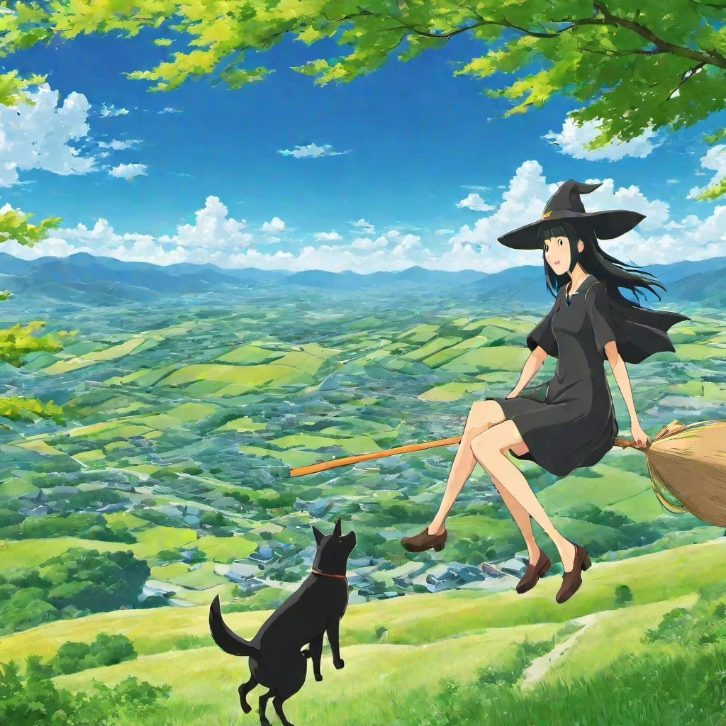 (masterpiece, best quality:1.2), flying witch