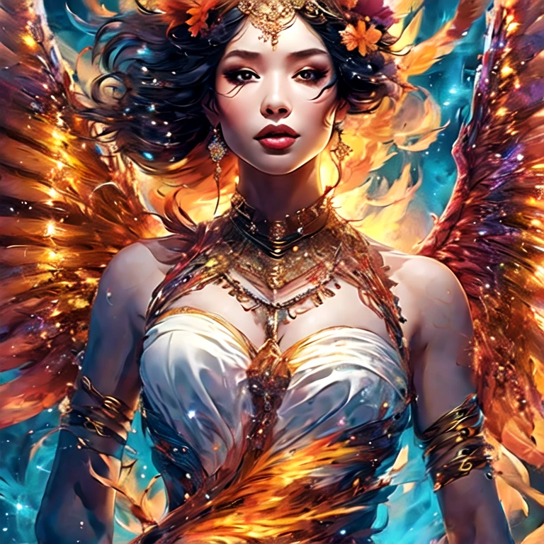 (masterpiece, best quality:1.2), 1girl, solo,spirit of fire