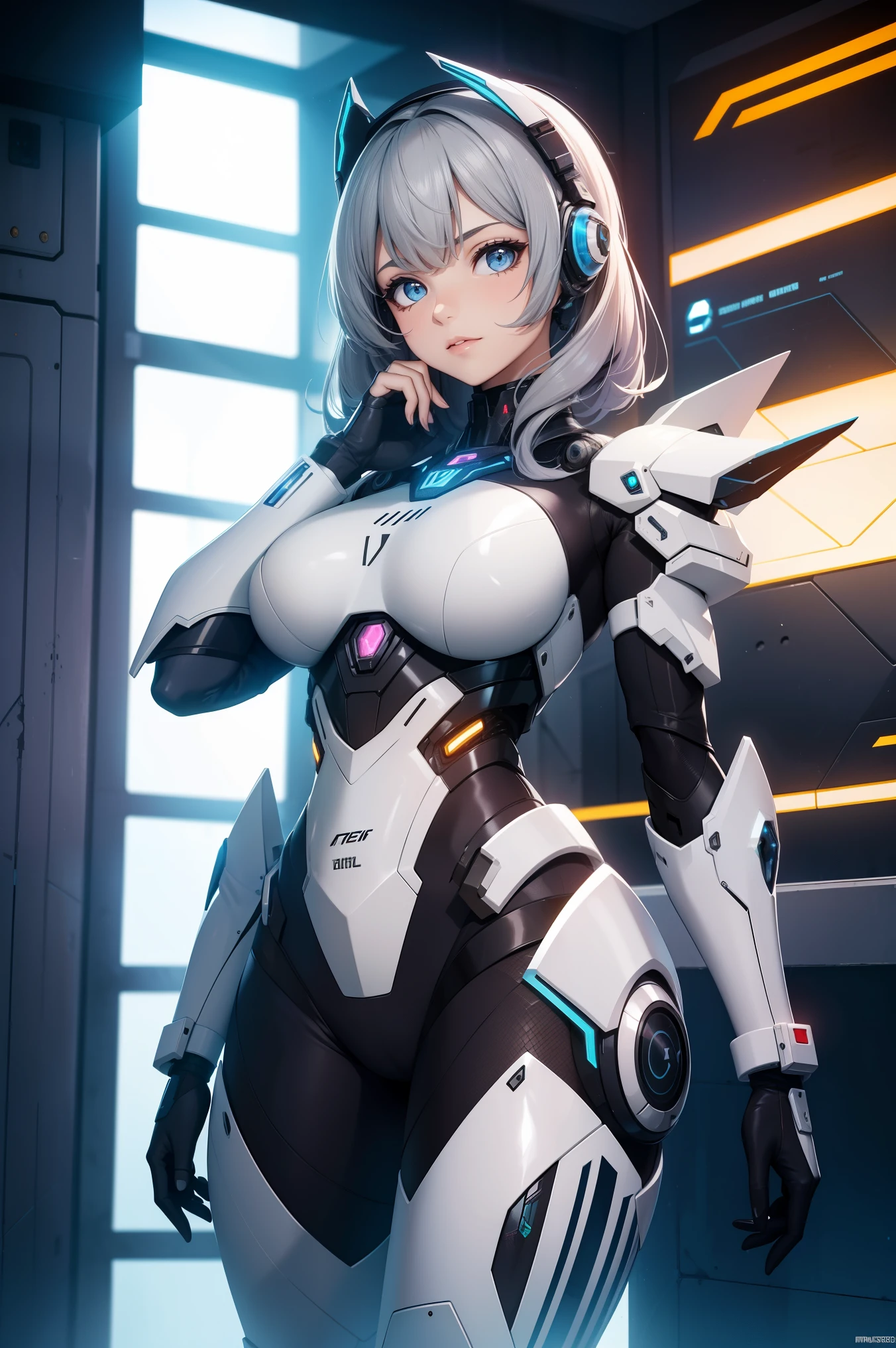 Mulher Alafed em traje futurista posando para foto, Em armadura branca futurista, girl with mecha cybernetic armor, Unreal engine rendering + Bem-vindo, Armadura de porcelana ciborgue, armadura branca brilhante, gynoid cyborg body, Linda e charmosa mulher ciborgue, diverse cybersuits, mulher ciborgue bonita, linda garota branca ciborgue, Em armadura futurista, A Mulher Ciborgue Perfeita