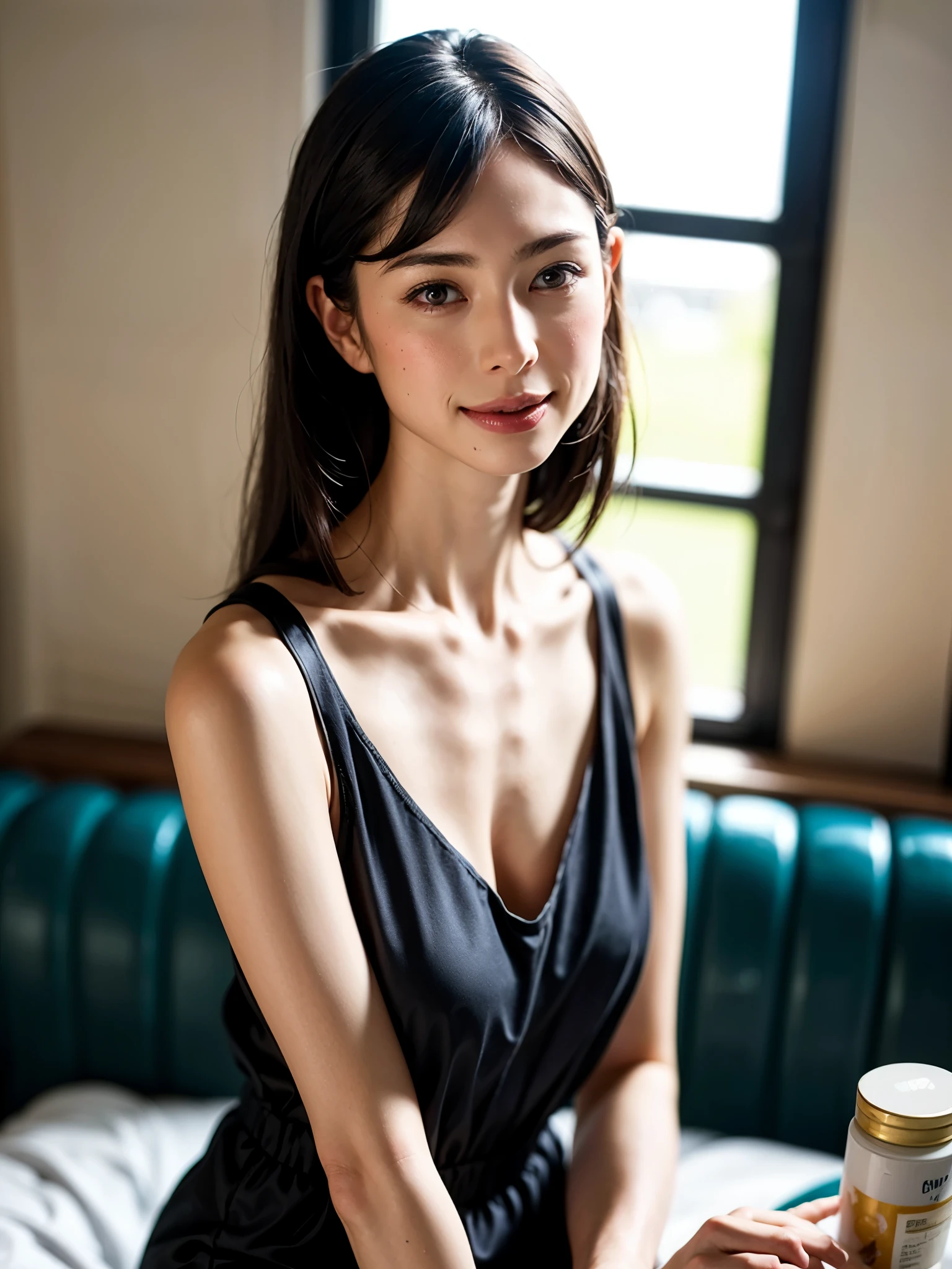 (table top, highest quality、high detail:1.4、very attractive beauty、Adds intense highlights to the eyes、look closely at the camera:1.4、Beautiful woman full of charm、ideal body proportions、perfect anatomy、brunette short bob hair、shiny hair、bangs:2、光沢のあるbangs:2、lip gloss),1 girl, Report, light brown shiny hair, scarf,realistic, looking at the viewer、Please tilt your head slightly, bright colored crystal light blue eyes, short and shiny hair、 chest中央に穴の開いた白いタートルネックの衣装,chestの真ん中に丸い穴のあるセクシーな白いタートルネック ニット セーター、 lips, lip gloss, Upper body、Big eyes、eyelash、face is a little red、embarrassing)、((italian road in winter))、((short hair with Big eyess、Give your students very powerful highlights、{Huge|big|Hugeな|mega} chest:2、very bigger chest:2、look at the audience、very beautiful beauty、show me your ears、long neck、smile a little、beautiful teeth、open your mouth and smile、heart shaped eyes))、28 years old、very cute super model、portrait:2、close your face:2