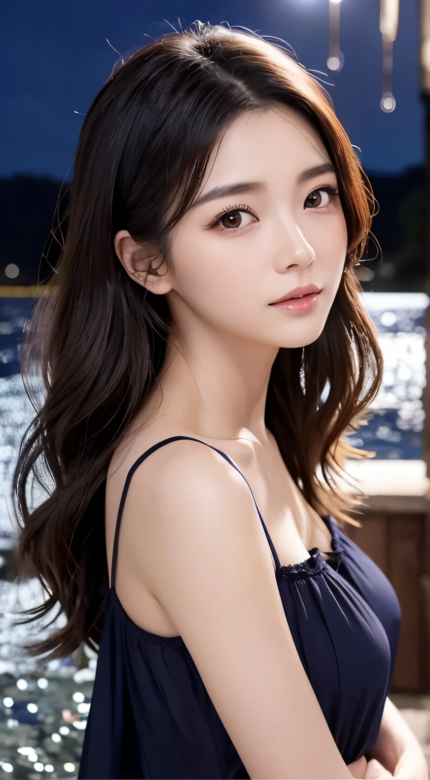 {{NSFW}},((highest quality、In 8K、master piece:1.1))、fisheye lens 、1 woman、japanese woman、Cute 20 year old woman、Cute round face、delicate and beautiful skin、human-like skin、realistic skin feel、複雑な色hair of、complicated hairstyle、gloss々hair of、Tie your hair to the side、、Forehead、two block、Sheared hair、ear length hair、Put out both ears、Looking at the camera、look at camera、raise your chin slightly、double round big eyes、super delicate eyes、super detailed face、high detailed lips、thick lips、Emphasize the face、cool woman、strong woman、Above the chest、Slender body,covered erect nipples,shiny skin,Take a full body photo、feminine toned body、Wild Lady、The moonlight shines beautifully on the fountain at night.、A night with beautiful moonlight、A woman illuminated by the moonlight、The quiet world of the lake at night、Woman looking up at the moon、the woman is in the moonlight、See-through camisole、There is a mysterious woman with the moon in the background、The meadow is illuminated by the moonlight and sparkles、A woman standing in a meadow、Fair-skinned woman like an angel in the middle of a meadow、A woman bathes in the moonlight in front of a beautiful waterfall、My skin is wet and my clothes are transparent.、A woman who is wet with water is beautiful like a celestial maiden.、Hair wet with water shines and fascinates all men.、The night sky is sparkling with starlight、The most beautiful starry sky in the world、