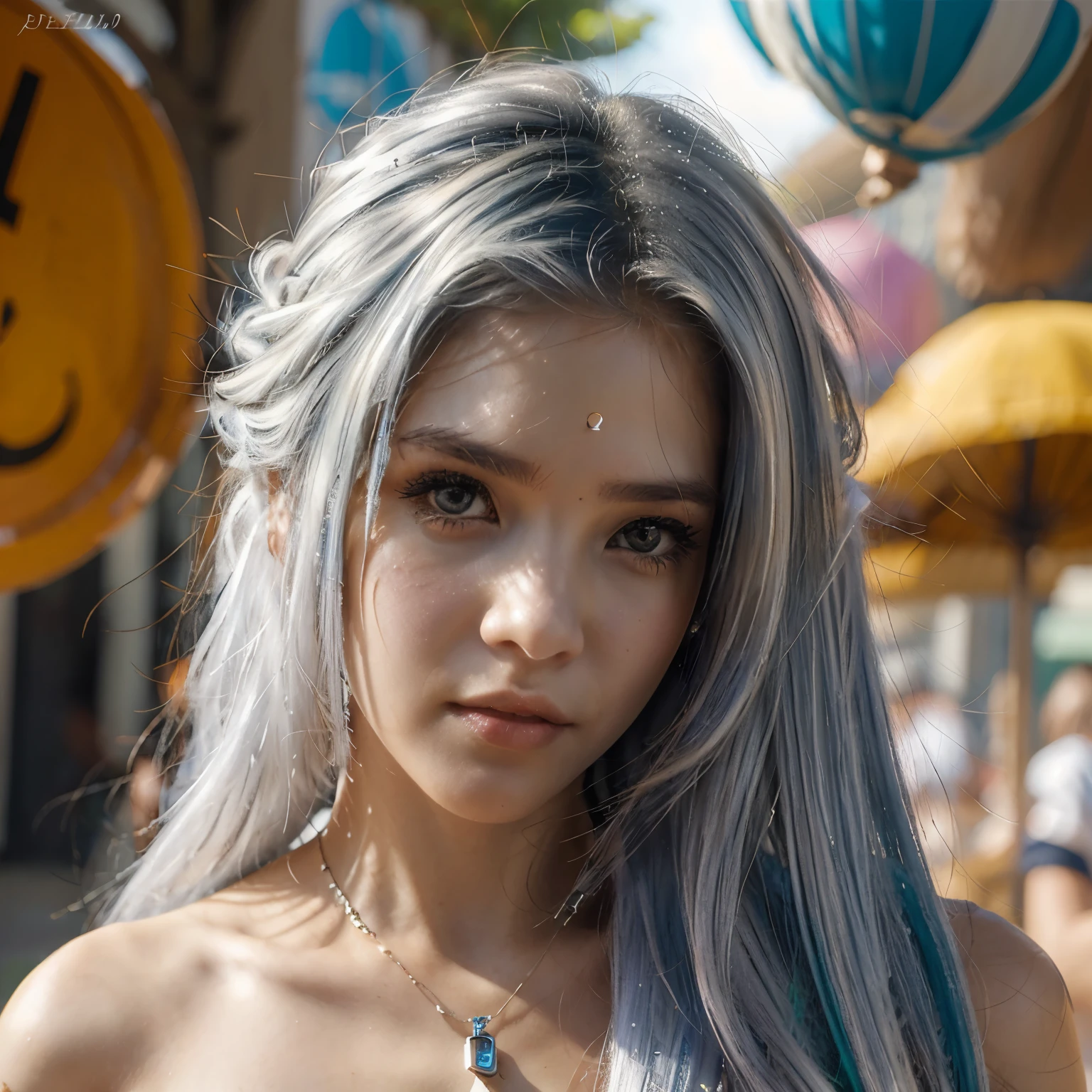 um desenho animado de uma mulher com cabelos brancos e olhos azuis, com cabelo branco curto, cel - estilo de arte sombreado, girl cabelo prateado, cabelo prateado girl, com cabelo branco, personagem de estilo anime, cabelo prateado (rabo de cavalo), cyborg - girl with cabelo prateado, colorido digitalmente, retrato de azar de arcano, a cabelo prateadoed mad, em estilo anime