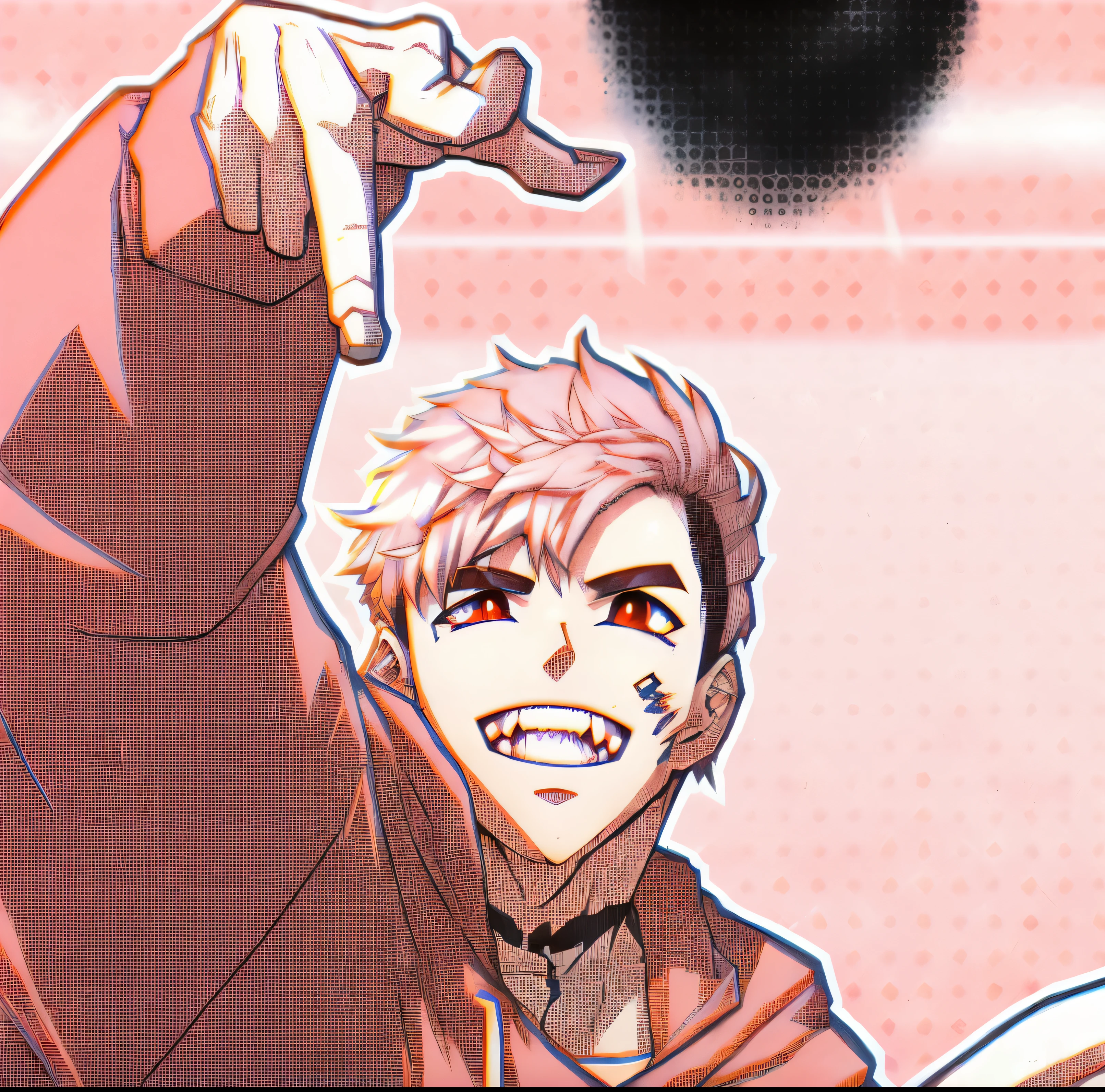 anime guy with a baseball bat in his hand pointing at something, Arte Digital por Danganronpa, Kentaro Miura manga art style, fanart de alta qualidade, acionar estilo de arte de anime, estilo de anime limpo e detalhado, fanart oficial, kentaro miura manga style, estilo de arte kentaro miura, Stunning manga art style, 4k manga wallpaper