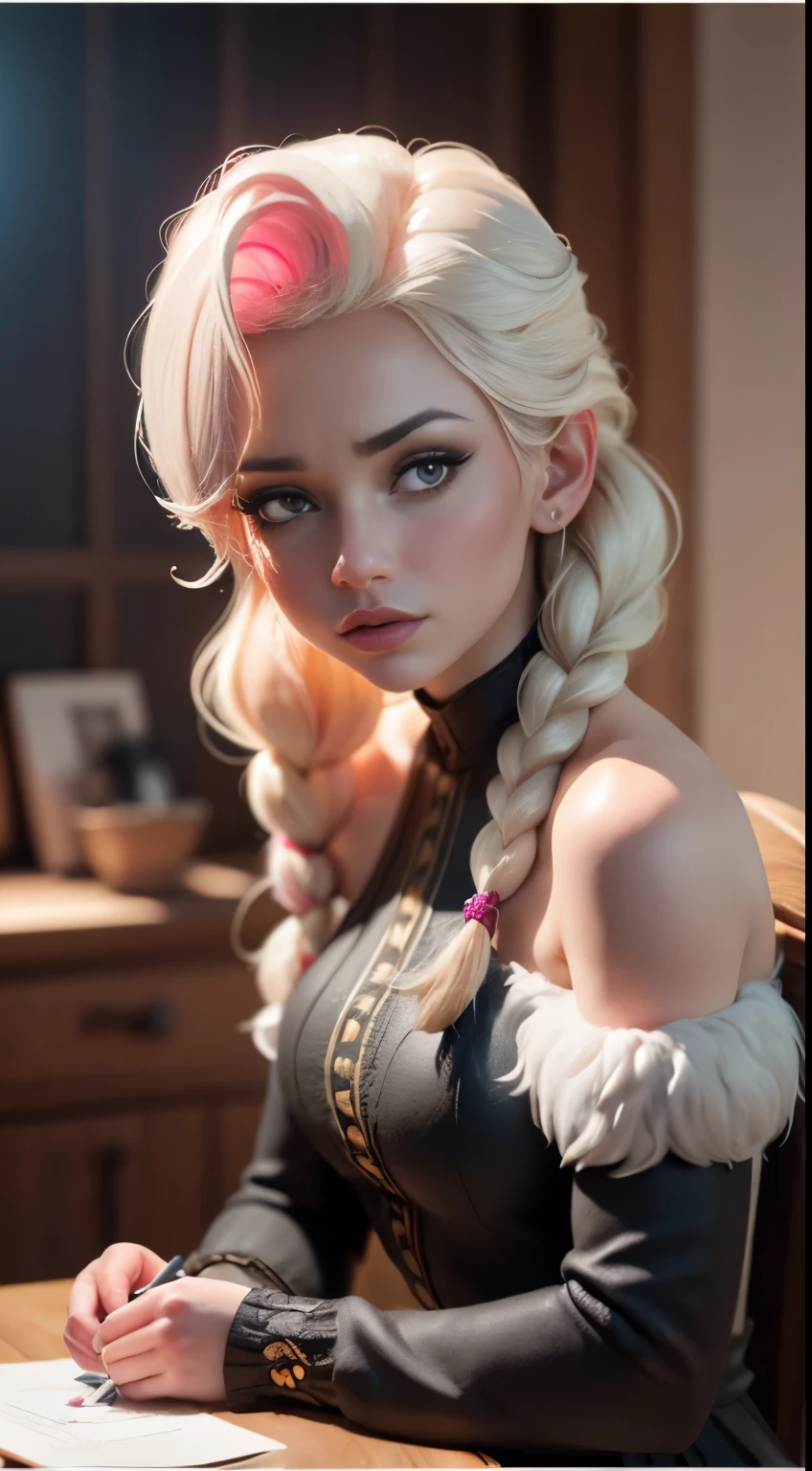 (elsa frozen-rose quartz SU mezclando modelos .) (ultra FUSIÓN) Highly detailed CG unity 8k wallpaper, style shot, complex, high detail, dramatic, highest quality movie still image, very detailed, masterpiece, best quality, character design, Elsa, Elsa from Frozen,Diamante Rosado fusión (( Dark style)), realistic ultra-detailed rendering style, natural light, sharp character design, (hard focus, 8k), (((natural skin texture))), 8k textures, soft cinematic lighting, adobe lightroom, dark room, hdr, Sophisticated, Elegant, Rich Detail, Sharp Focuilm Look) )), Soothing Tones, Detail Frenzy, Intricate Detail, Super Detail, Low Contrast, Soft Film Lighting, Dull Colors, Exposure Blending, HDR, Fade, 35mm, f/1.4, ISO??, f16, 25 sec.