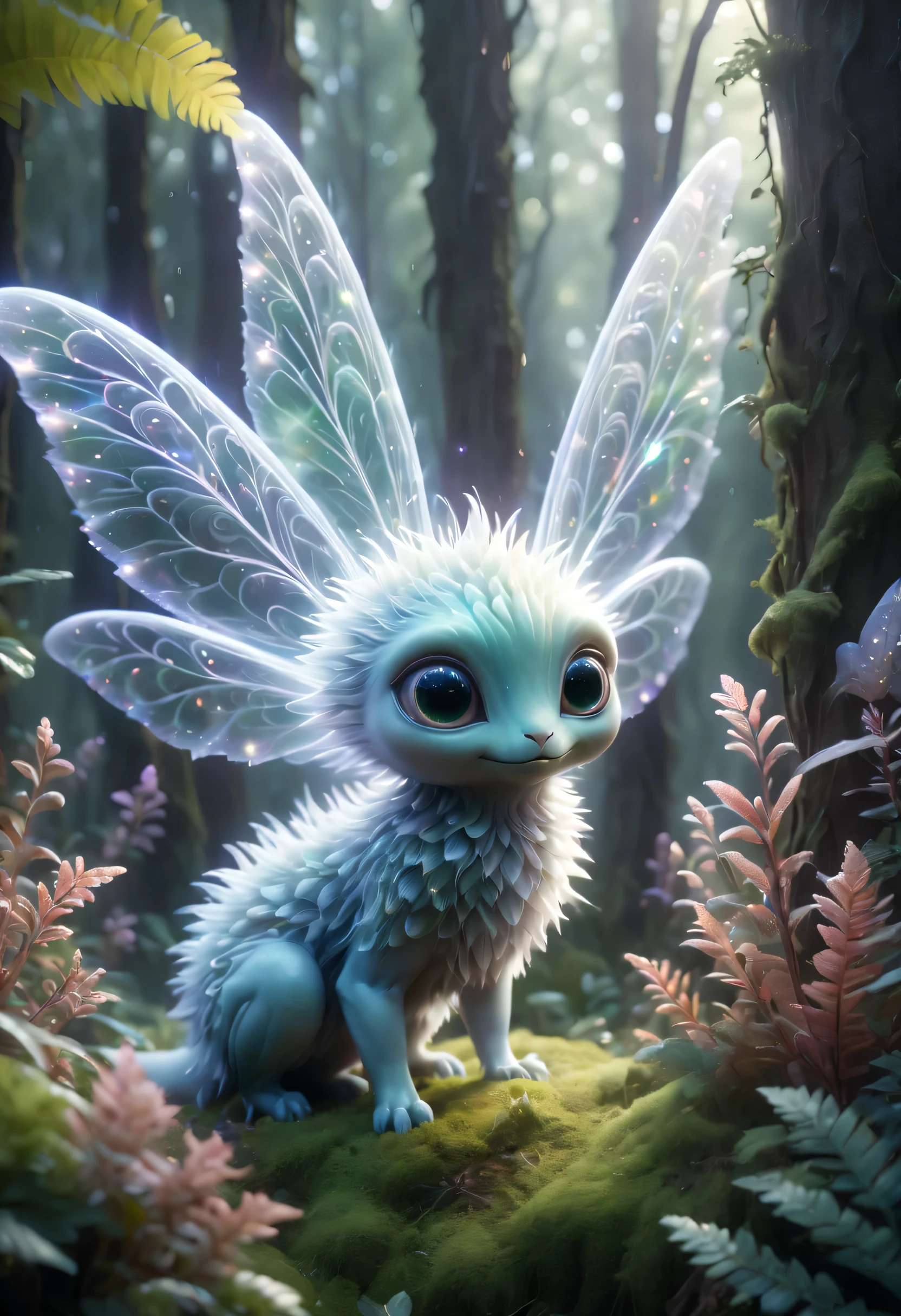 (best quality,4K,8k,high resolution,masterpiece:1.2),Super detailed,(actual,photoactual,photo-actual:1.37),alien forest,cute creature,可怕的alien creatures, powerful electromagnetic waves, lightwave, air flight, angry, transparent, long legs, glowing plants, Magic wand, fantasy landscape, bright colors, Glowing atmosphere, Whimsical creatures, otherworldly flora, charming scenery, mysterious aura, enchanted surroundings, alien creatures, mesmerizing charm, Ethereal atmosphere, suractual elements, cosmic energy, Fantasy realm, fantastic environment, surreal creature, EnchantingForest, imaginary world, magical terrain, Whimsical plants, mood lighting, vibrant leaves, Ethereal presence, otherworldly light, Fascinating details, Complex textures, radiant colors