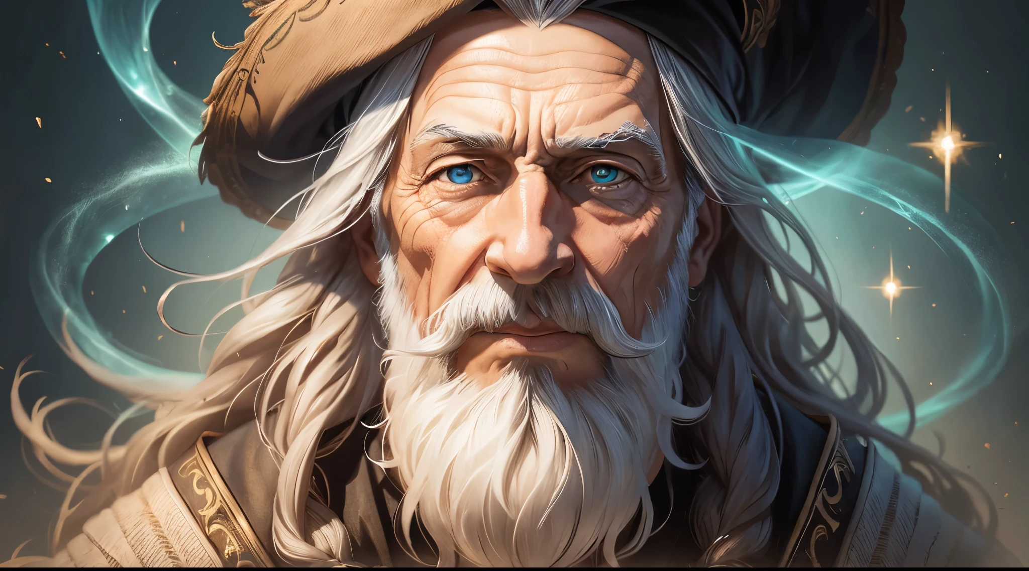 An old wizard with beautiful eyes