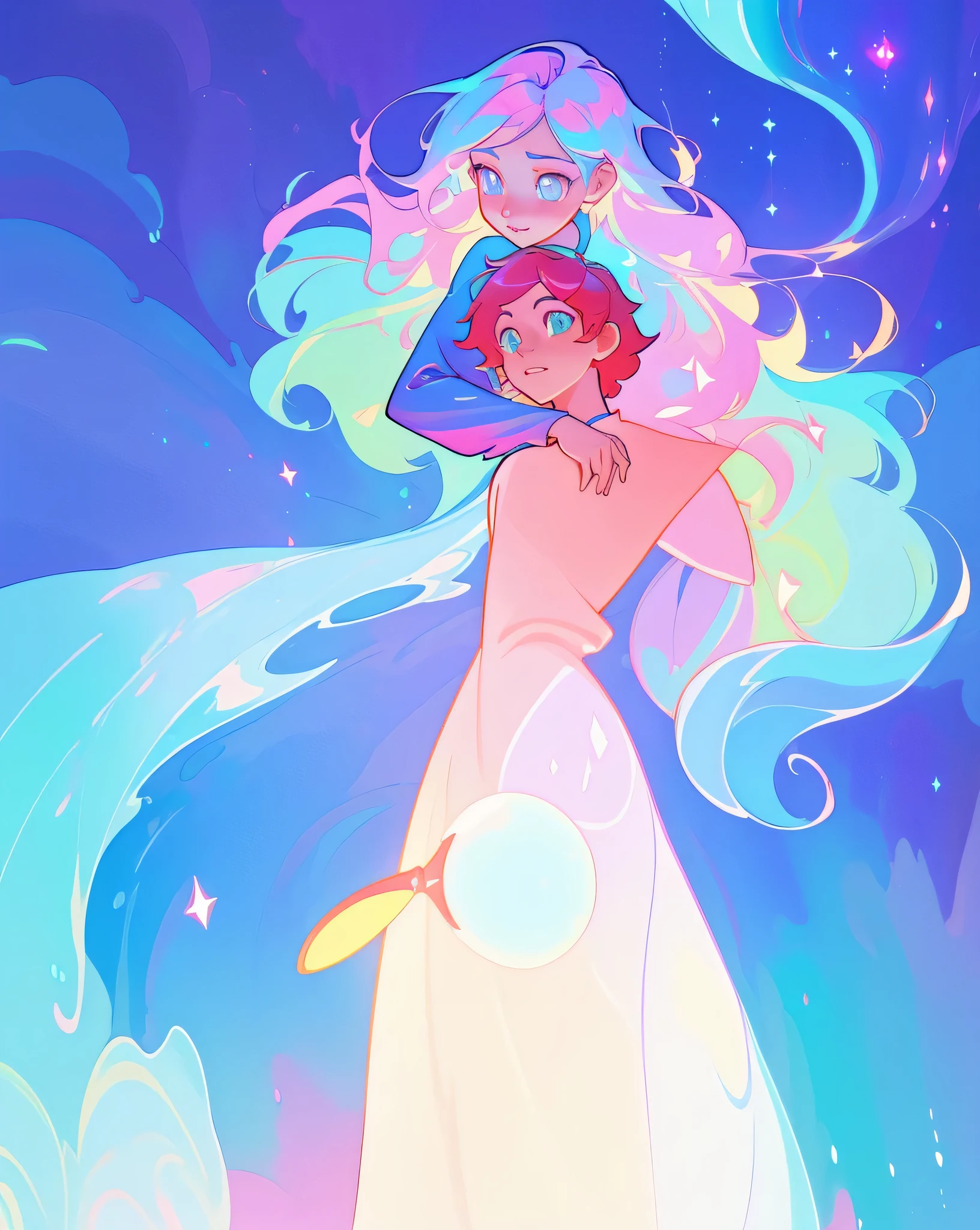 a curious black boy love coding, sitting with a computer, simple red hoodeie vibrant pastel colors, (colorful), colorful flowing short liquid hair, magical lights, sparkling magical liquid, inspired by Glen Keane, inspired by Lois van Baarle, disney art style, by Lois van Baarle, glowing aura around her, by Glen Keane, jen bartel, glowing lights! digital painting, flowing glowing hair, glowing flowing hair, beautiful digital illustration, fantasia background, whimsical, magical, fantasy, ((masterpiece, best quality)), intricate details, highly detailed, sharp focus, 8k resolution, sparkling detailed eyes, liquid watercolor