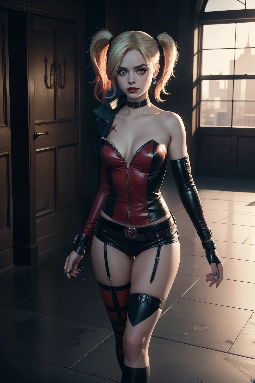 Harley Quinn, investigation game style, full body, stylish old school and realistic --s2
Detailed and intricately designed Harley Quinn in an investigation game setting, captured in full body imagery with a vintage, old-school twist and exceptional realism --s2.
Masterpiece, High Definition, Realistic Rendering, (Realism:1.1), S2,
Extremely detailed Harley Quinn in an investigation game scene, realistically modeled and shaded, with classic, stylish attire --s2.
High resolution, Ultra-detailed, Ultra-sharp, Cinematic lighting, 1 character, Harley Quinn,