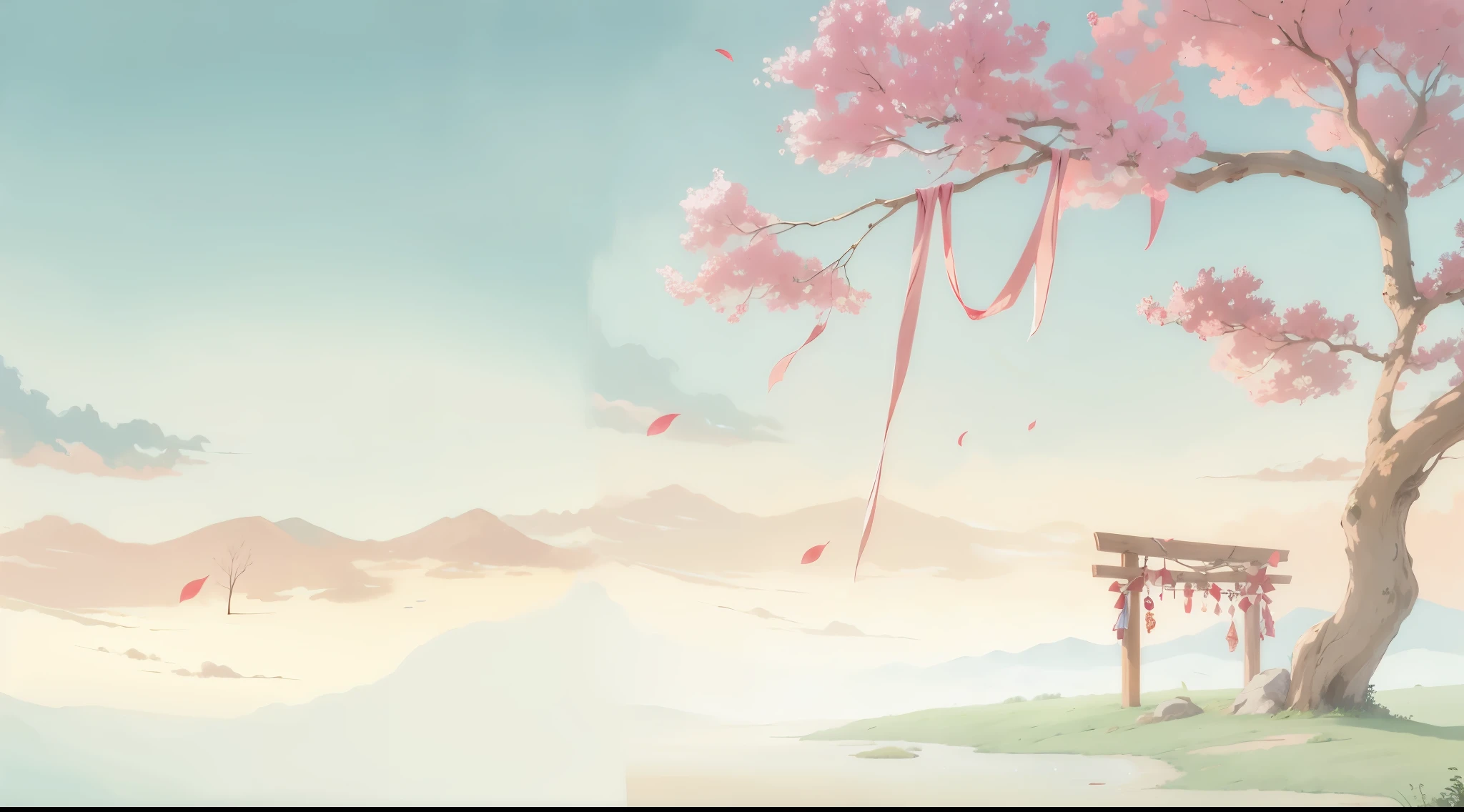 there is a painting,The painting is of a tree,There is a swing under the tree, anime background art, anime background, Anime beautiful peaceful scene, background artwork, anime scenery wallpaper, landscape artwork, anime scenery, beautiful anime scenery, anime art wallpaper 8k, anime art wallpaper 4k, anime art wallpaper 4k, background art, anime scenery, anime rural scenery