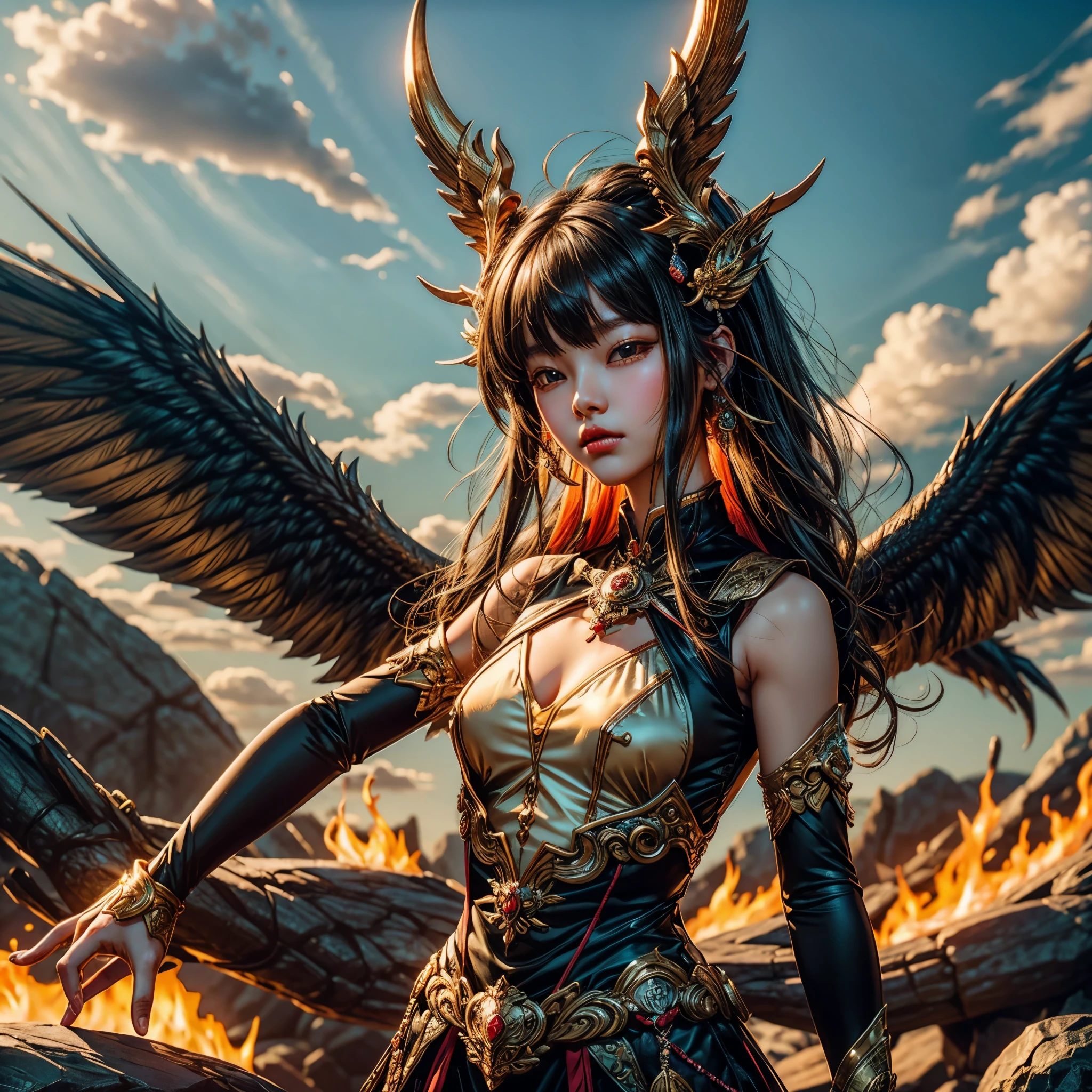 Sun Moon Caduceus Hermes mythology surmounted wings surrounded intertwined snakes Medusa_hairs_Snakes Outdoor Nature "Ouroboros" Forest Sunlight Natural Queen Native éblouissantes Valkyrie-wings clef chains "Heavy Metal" Will-o'-the-wisp Fire-follets fairy pixie sprite conceptual safe female glamour athletic walking slow motion Cosplay "Nicki Minaj":1.5 "Rihanna":1.5 "beyonce":1.5 aristocratic jacket 38years symmetrical athletic bronzé hairstyle_snakes:1.5 obvious varied ecstatic fringes:1.5 agate visages:1.5 cheekbones effects reddened embarrassed lazuli water drop of water between eyes beautiful hair:1.5 Brown Eyes Pupils Black Iris Turquoise Sapphires Open Mouth Teeth Smiles Floating Jacket Fixed Pearls Eccentric Cape Levitating Shoulders-Off:1.2 chemise blanches dentelles clavicules papillotes varied breasts1.5 points:1.3 satin sideboob felt bikini:1.5 corsait:1.5 spinels thick navy leather skirt:1.5 soies assortie amples nombril:1.3 revealing pubic scarlet pubis-hairy obvious indigo underwear:1.5 Size chastity belt:1.3 silver adorned padlock Gold thighs legs garters Gothic stainless steel boots decorated onyx equirectangular 360 monastery opal marble ruby background:1.5 Sundrop mannequins lantern dressed armor richly decorated:1.5 "Chevaleresque" dramatic chrome metallic flat bands fathoms brass fullbodye lys rune ornate emerald plasma embroidered glyphs Tourmaline wood engravings lava magic intricate:1.5 summons snake incandescent Crystalline familiar robot Mecha (EOS R6 135mm 1/1250s f/2.8 ISO400) Mech Mechanized snakes flowering Quetzalcoatl:1.5 Adaptable volumetric luminescence saturated:1.5 ultra:1.5 pro-photorealists:1.5 optimaux:1.5 qualities:1.5 details:1.5 precise:1.5 reflex:1.5 resolutions:1.5 3dcg max:1.5 graduates:1.5 improved:1.5 Octanes_rendues:1.5 UHD XT3 16K DSLR HDR UnrealEngine5 profondeurs:1.5 Earth Heart:1.5 Hearth ultra_sharpness:1.5 ombres analogiques:1.5 CGSCOSITY pet chef-d&#39:1.5 "Bruce Weber girls" multi etc.