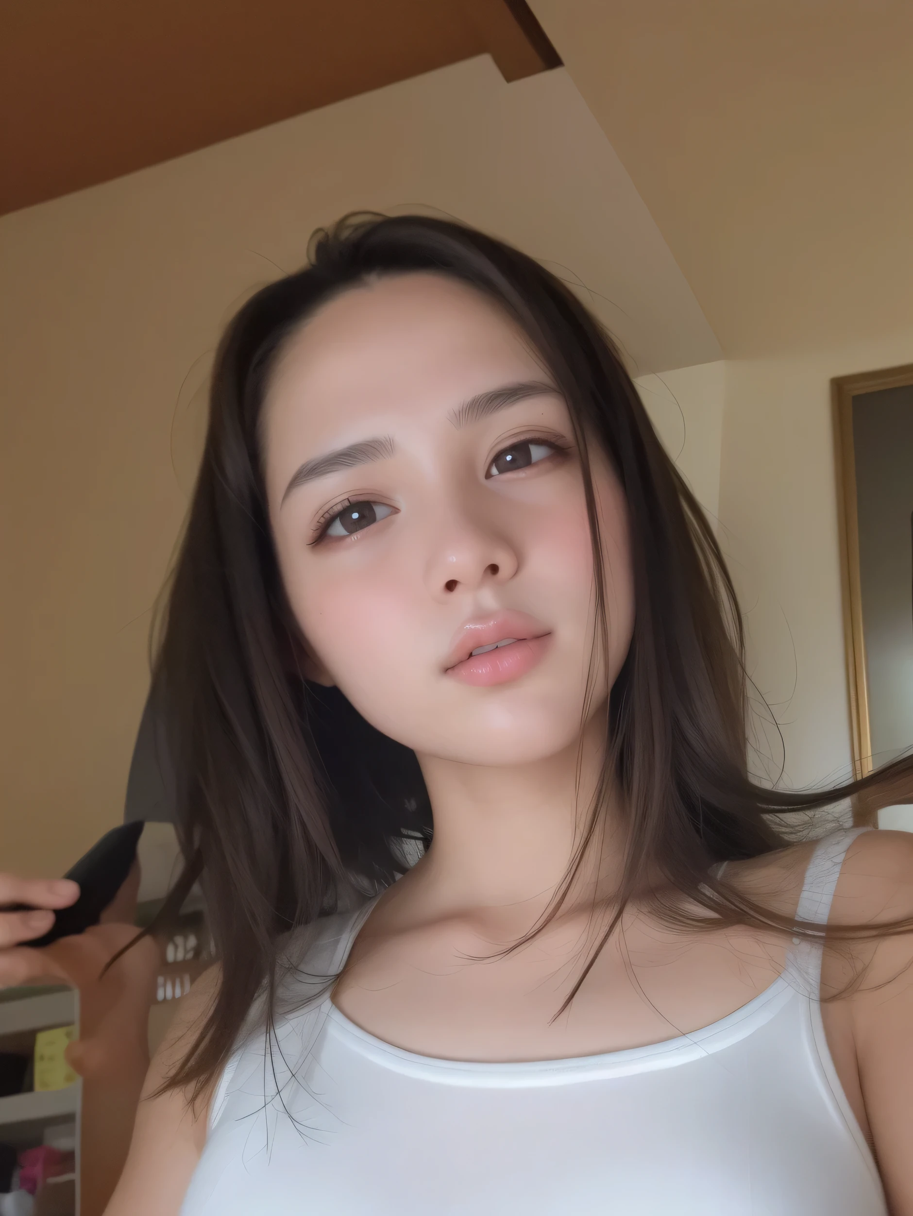 Female body, nsfw, ((gigantic bosom)), (plump:0.8), (nude, sexy), beautiful skin, ((topless, shirtless, breasts out)), transparent, transparent clothes, transparent attire, ((big breasts)), (nsfw), (white skin), (best quality), photorealistic, indoor