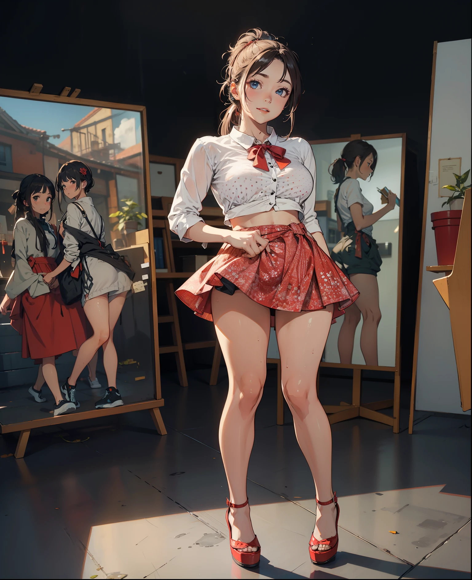  (masterpiece), (best quality), (ultra-detailed), (best illustration), (best shadow),  
BREAK
girl, detailed eyes, sweat, steam, medium breast, nsfw, light smile, looking at viewer,