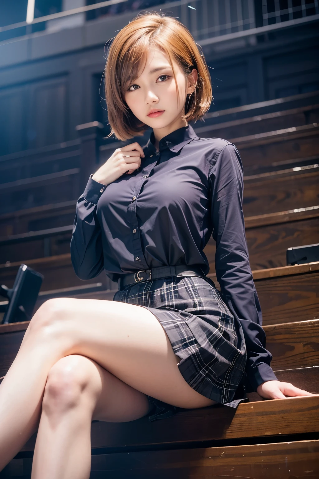 Masterpiece, pretty girl, busty slim firm body, small waist, school uniform