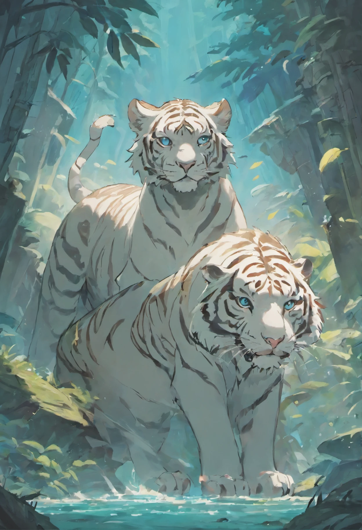 the white tiger,Mountain and Sea Sutra,mythological beasts,Handsome,Don't have characters