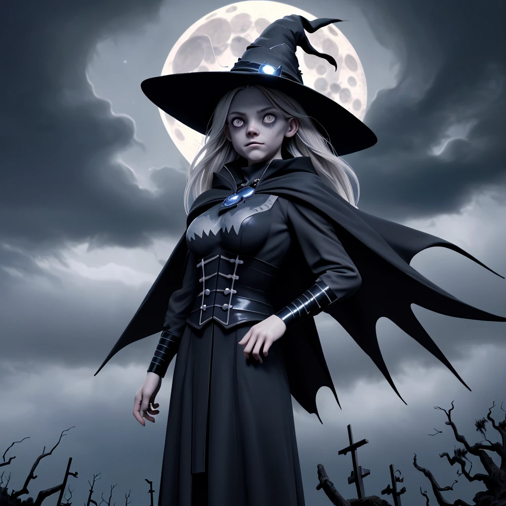 "(best quality,highres,realistic:1.37),scary witches flying on broomsticks, many witches, tense race above a cloud and thunderstorm-filled night sky, swirling ring of magic at the end, lightning outlining the course, full moon, mystical atmosphere, dramatic lighting, dark and eerie colors, witch hats and capes, hair flowing in the wind, intense expressions on their faces, intense focus and determination, broomsticks hovering in the air, crackling energy surrounding the broomsticks, ominous thunder and lightning, moonlight casting eerie shadows, mystical symbols in the sky, gusts of wind swirling around the witches, flying at high speed, competing for victory, anticipation and excitement, adrenaline-filled race, intense competition among witches, a thrilling and dangerous challenge, the world below disappearing in the darkness, stars twinkling in the night sky, the howling of the wind, clouds swirling ominously, wisps of fog adding to the eerie atmosphere, a sense of magic and mystery in the air."