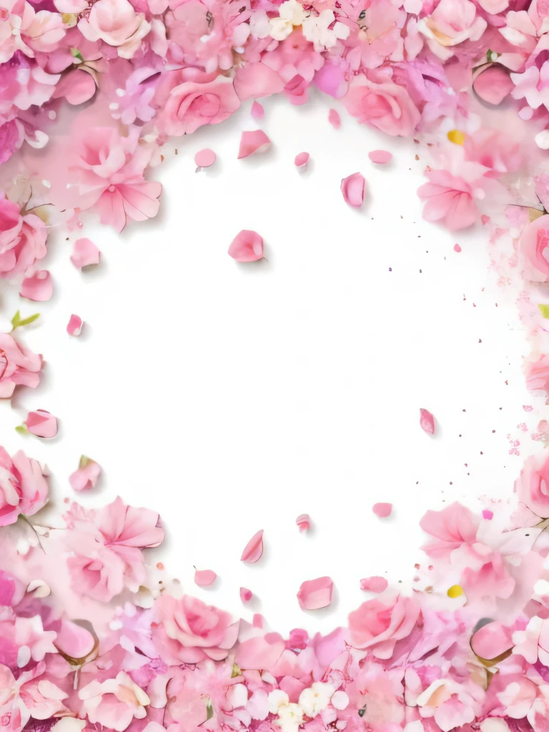 High resolution、fantasy、(Background Pink)、Rose、Petals scatter、