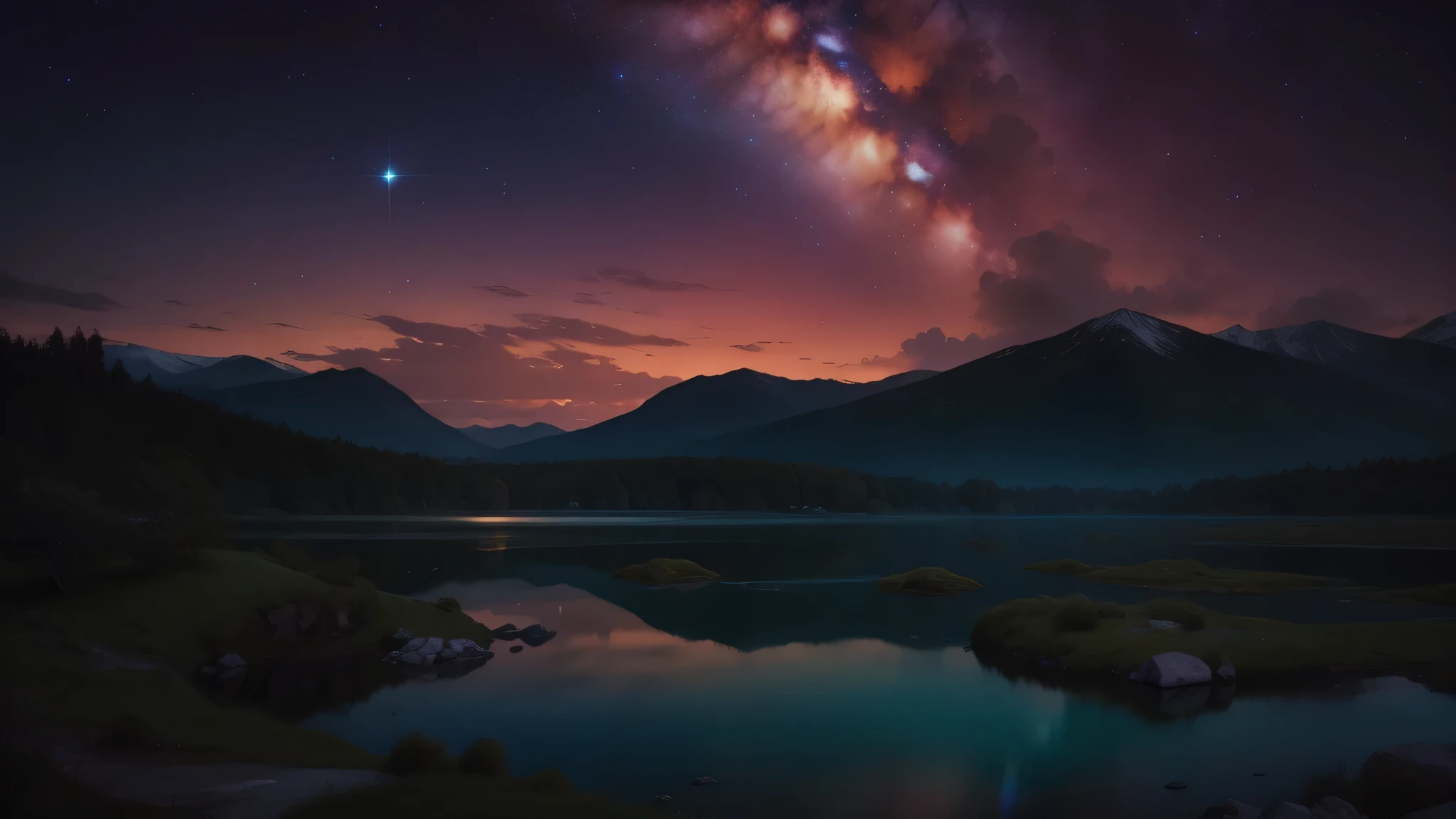 4K,hyper detail,starry sky,night,beautiful