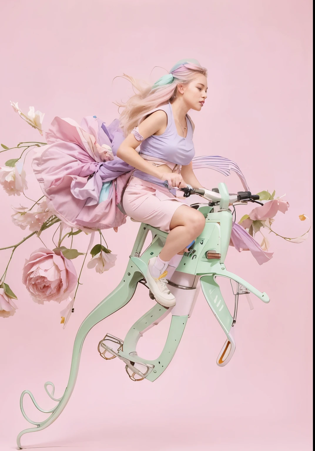 The woman rides on the opening, maintains 3 colors in pastel colors, and makes it of the highest quality.