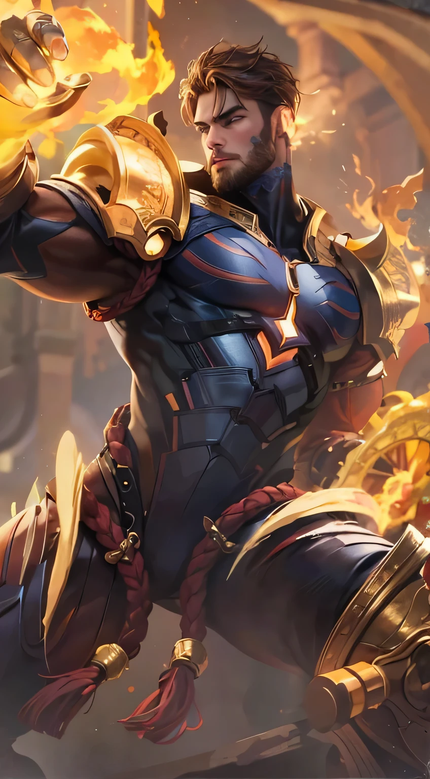 Best quality, masterpiece, detailed skin texture, detailed clothes texture, detailed face, super detail, 8k, intricate detail, 1 boy, The color doesn't change, Muscle guy, 1 guy