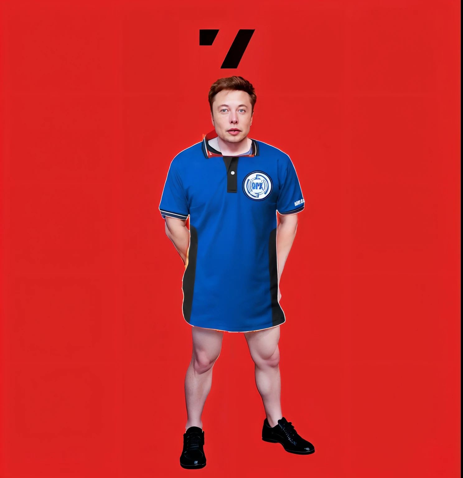 elon musk wearing an opx shirt posing as a model for the company