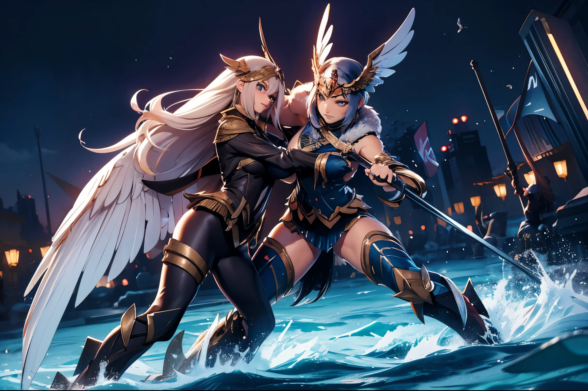 Wide Image, valkyrie, They are fighting fiercely.