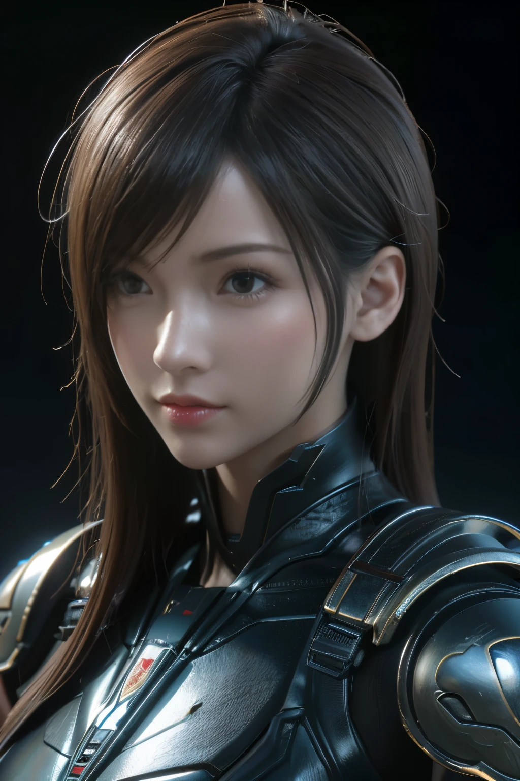 Game art，The best picture quality，Highest resolution，8K，(A bust photograph)，(Portrait)，(Head close-up)，(Rule of thirds)，Unreal Engine 5 rendering works， (The Girl of the Future)，(Female Warrior)， 
20岁少女，An eye rich in detail，(Big breasts)，优雅高贵，冷漠，勇敢的，
（A futuristic combat suit with medieval style，A beautifully patterned badge，Joint Armor，Extremely rich detail of armor，Mysterious light），Sci-fi characters，Warrior，

拍照姿势，简单背景，Movie lights，Ray tracing，Game CG，((3D Unreal Engine))，oc渲染反射纹