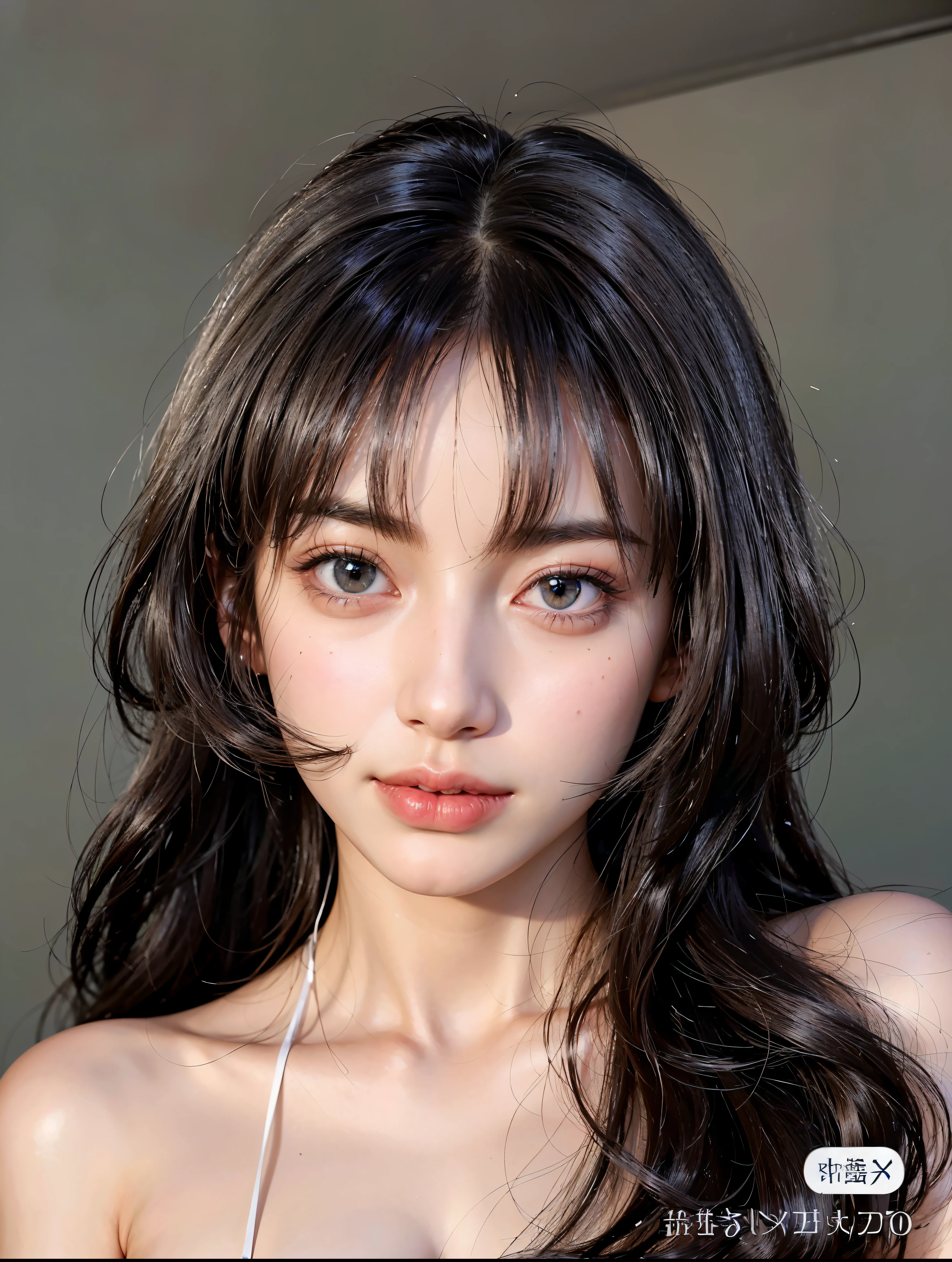 top-quality、8K Masterpiece、超A high resolution、(Photorealsitic:1.3)、Raw photo、1人、silver white hair、glowy skin、((super realistic details))、portlate、globalillumination、Shadow、in 8K、ultrasharp、beauty breast、highly intricate detail、Realistic light、Beautiful eyes、radiant eyes、stares at the camera、Cute smile