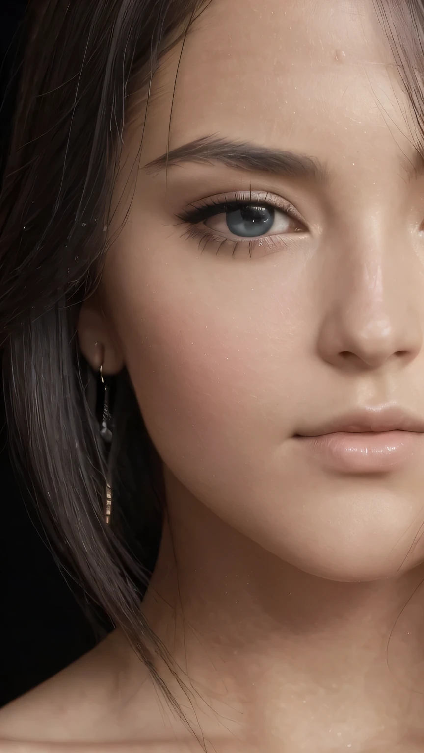 ((black background))、(((close up of face))), (model shooting style), (Highly detailed CG Unity 8K wallpaper), (world portraits'The most beautiful artwork), (Medieval dresses), Professional majestic oil painting by Ed Blinky, liver gailan, Studio Ghibli, Author Jeremy Mann, Greg Mantis, Antonio Moro, Trends in Artstation, trending on cgsociety, Complex, high detail, sharp focus, dramatic, Realistic Painting Art by Midjourney and Greg Rutkowski、(masterpiece, 最high quality, high quality, High resolution)、(((close up of face), )), ((black background))、((bangs))、(Complexデザインのネックレス)、(earrings)、sexy、(close up of face),